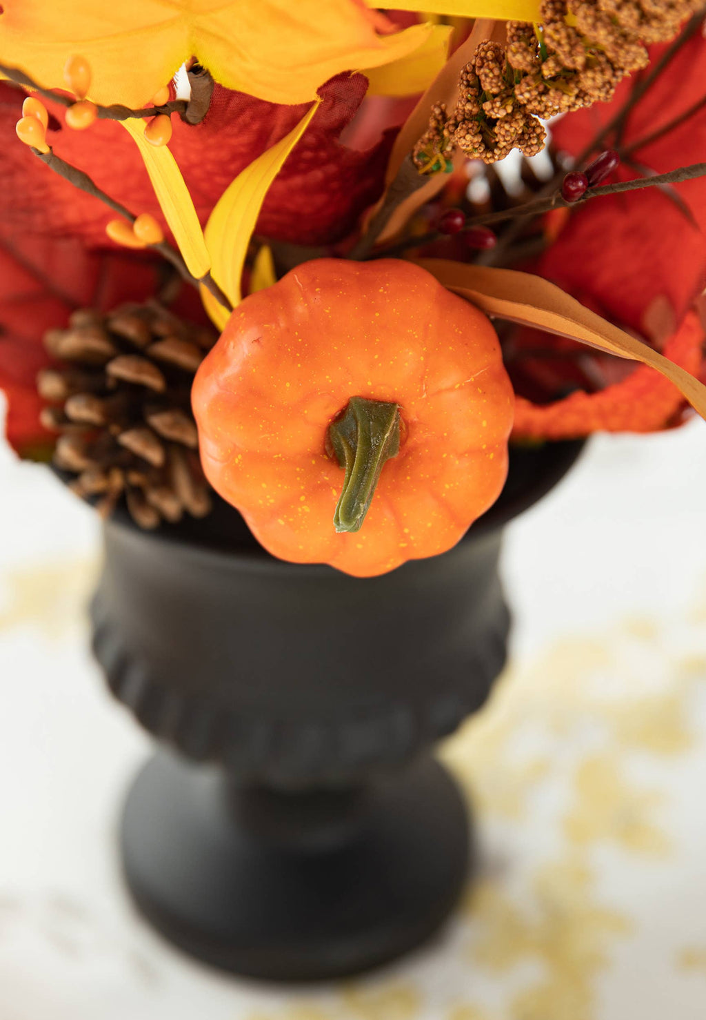 24"H Fall Maple Leaf Urn Table Tree