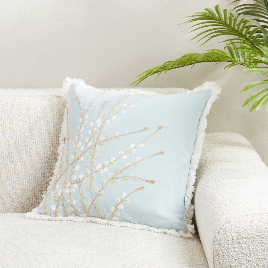 Embroidered Floral Pillow