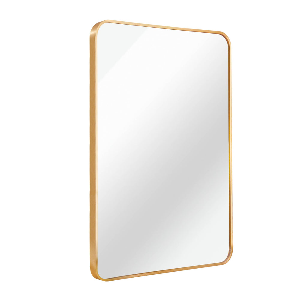 24x32 Gold Metal Framed Rectangular Bathrrom Mirror for Wall