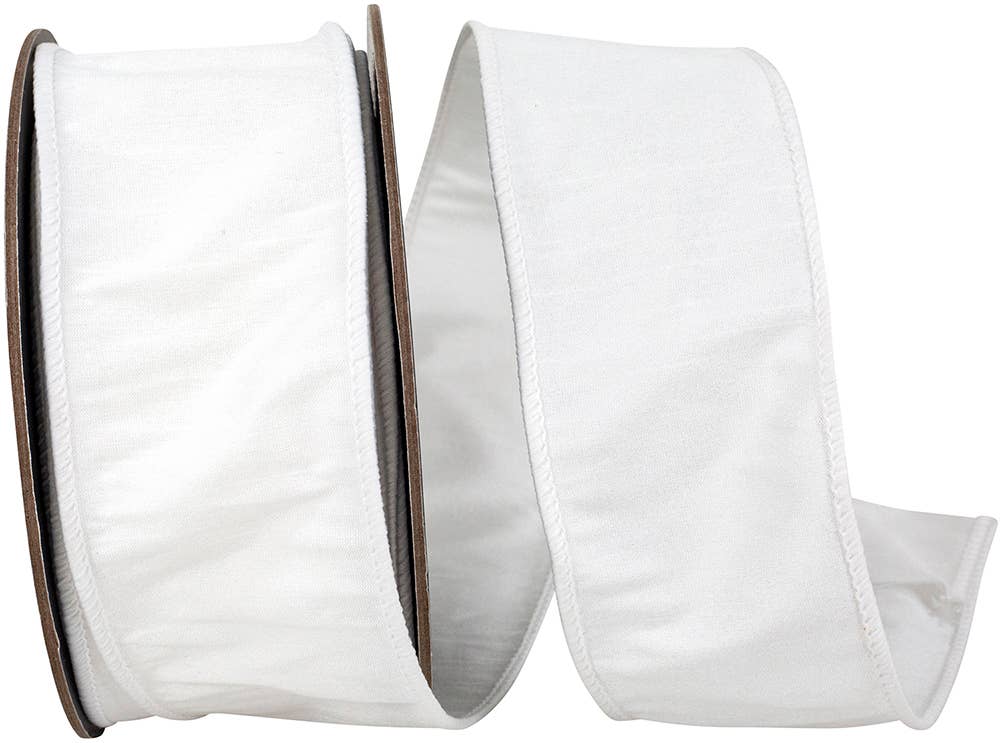 Dupioni Supreme Wired Edge, White, 2-1/2 In, 20 Yards