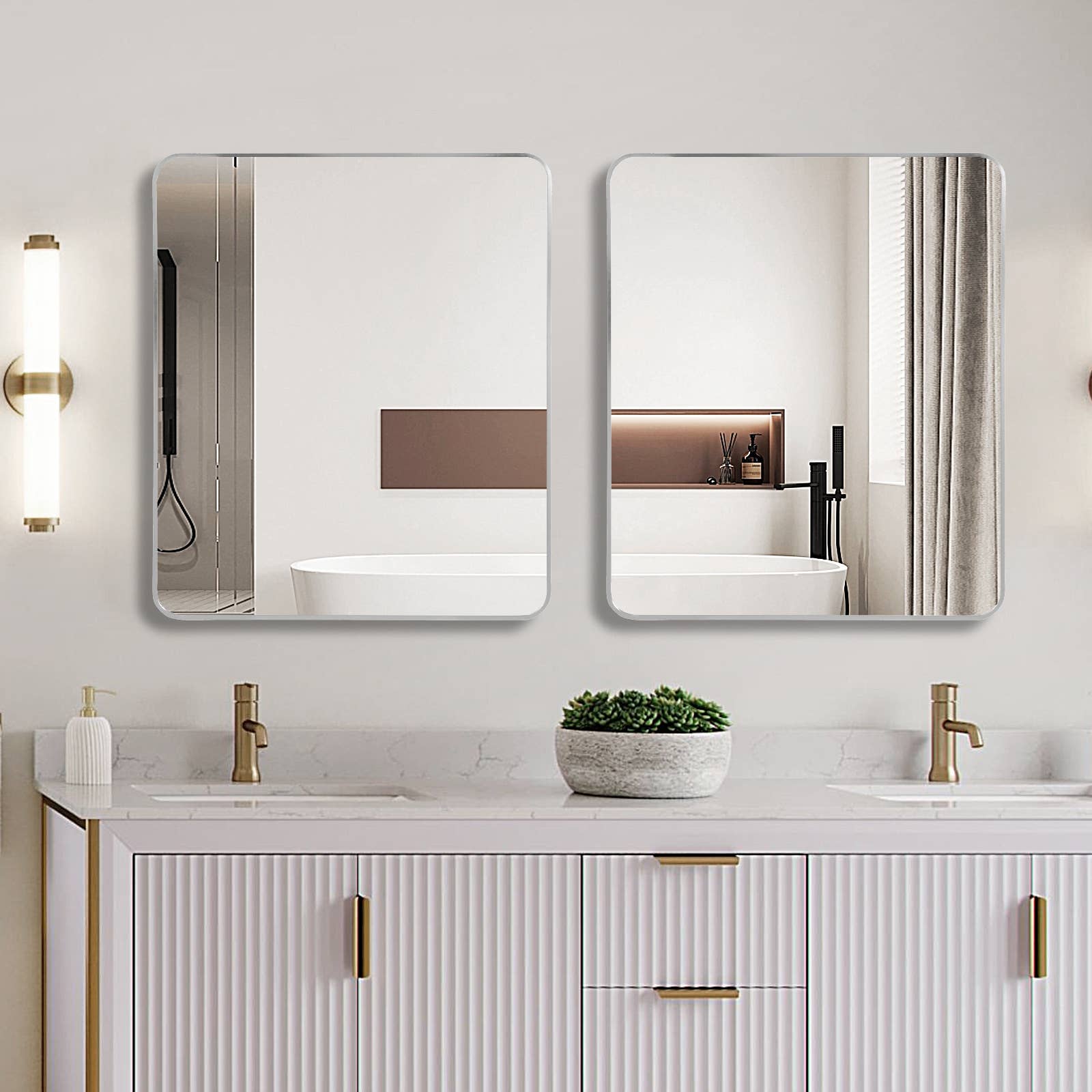 Silver 30 "x36" Rectangular Bathroom Wall Mirror
