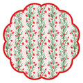 Holiday Vine Scalloped Round Paper Placemats