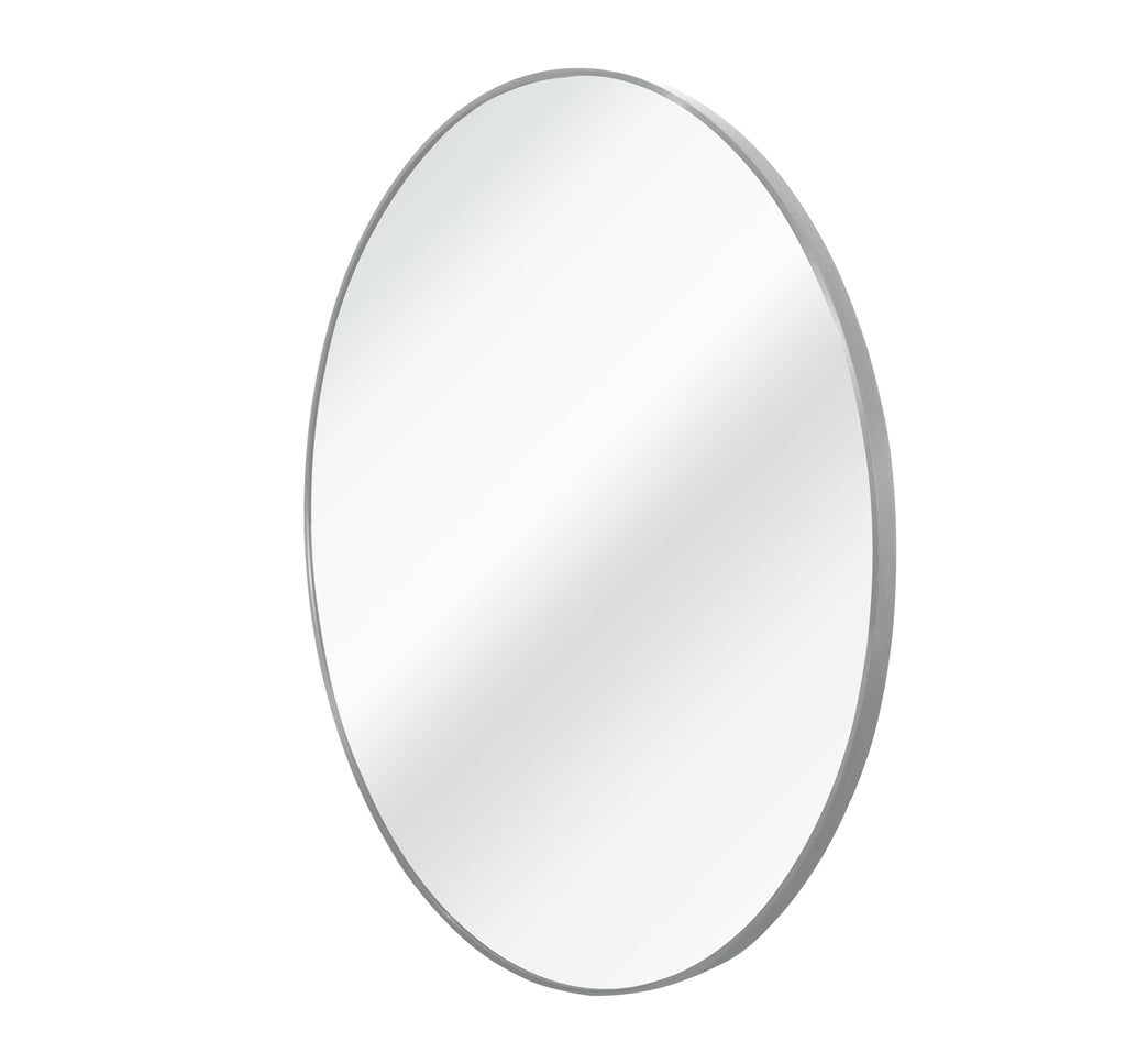32 Inch Silver Metal Framed Round Bathrrom Mirror for Wall