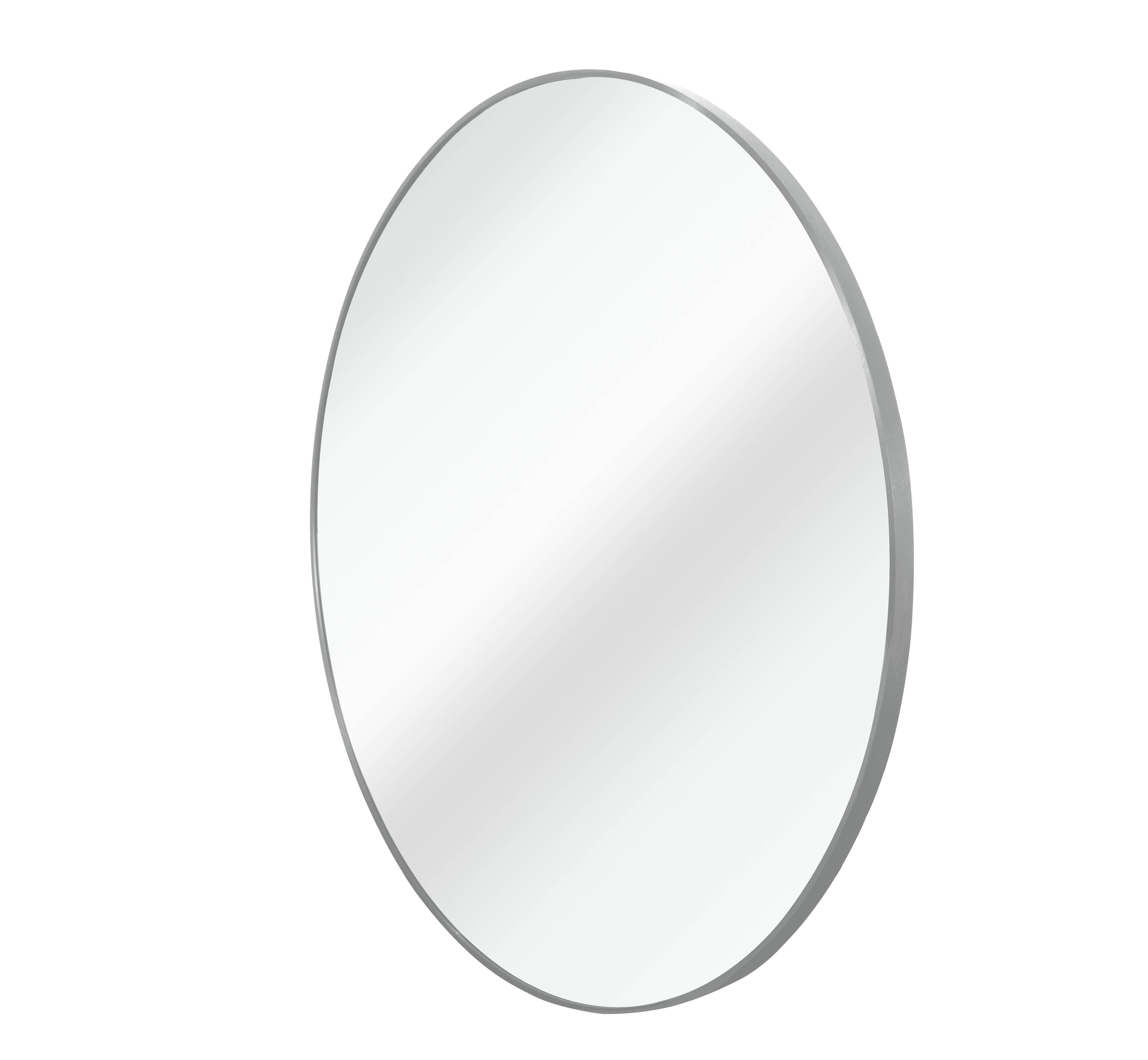 32 Inch Silver Metal Framed Round Bathrrom Mirror for Wall