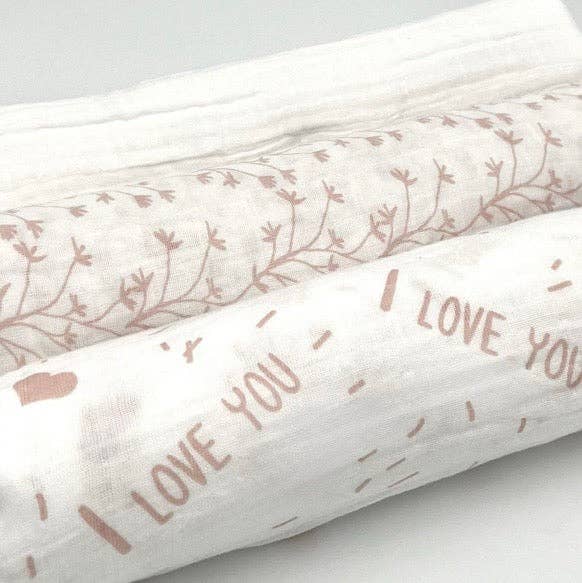 Swaddle Muslin Blankets: IN THE MEADOW, Set of 3, Girl Newborn Gift