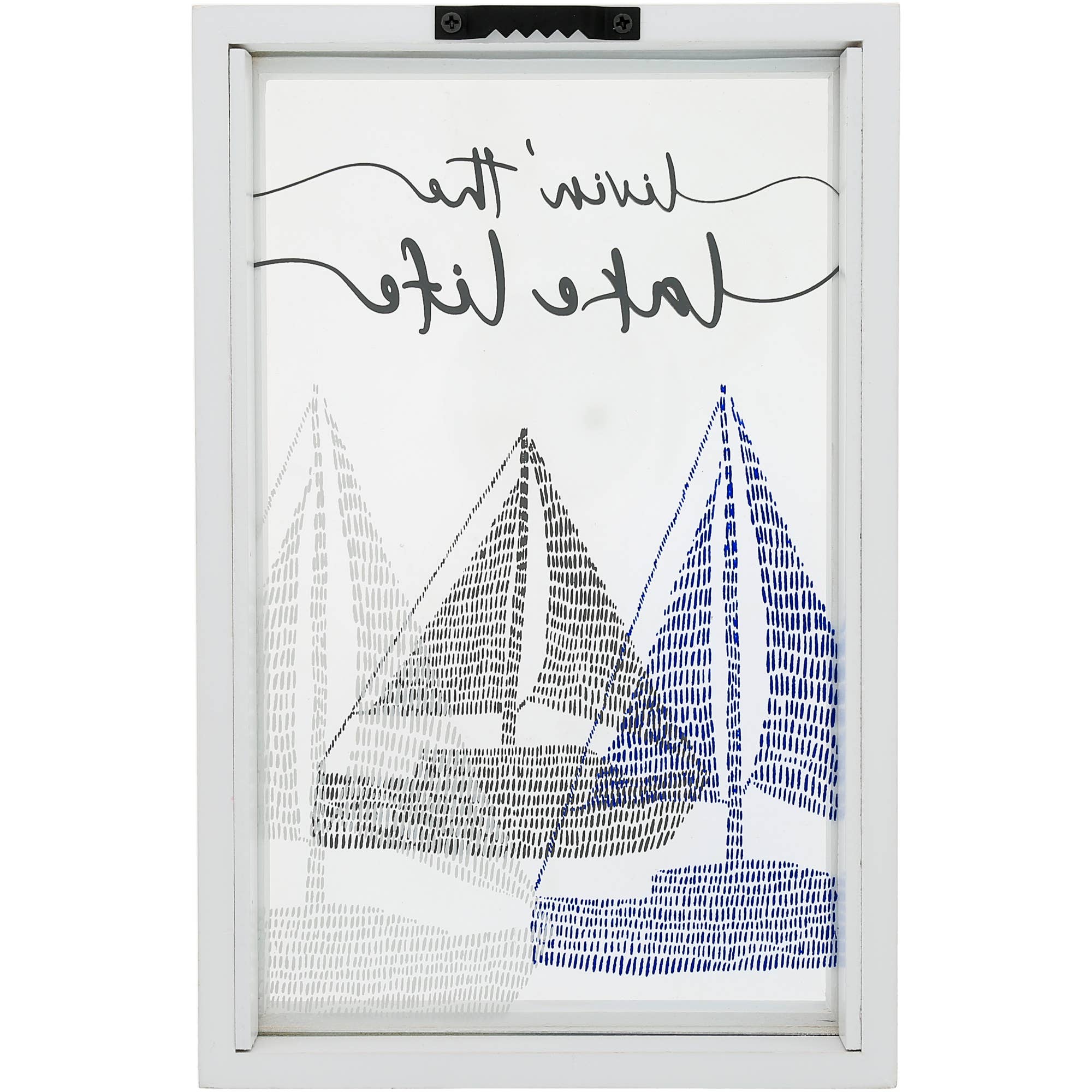 Lake Life - 5.5" x 8.5" Framed Glass Plaque