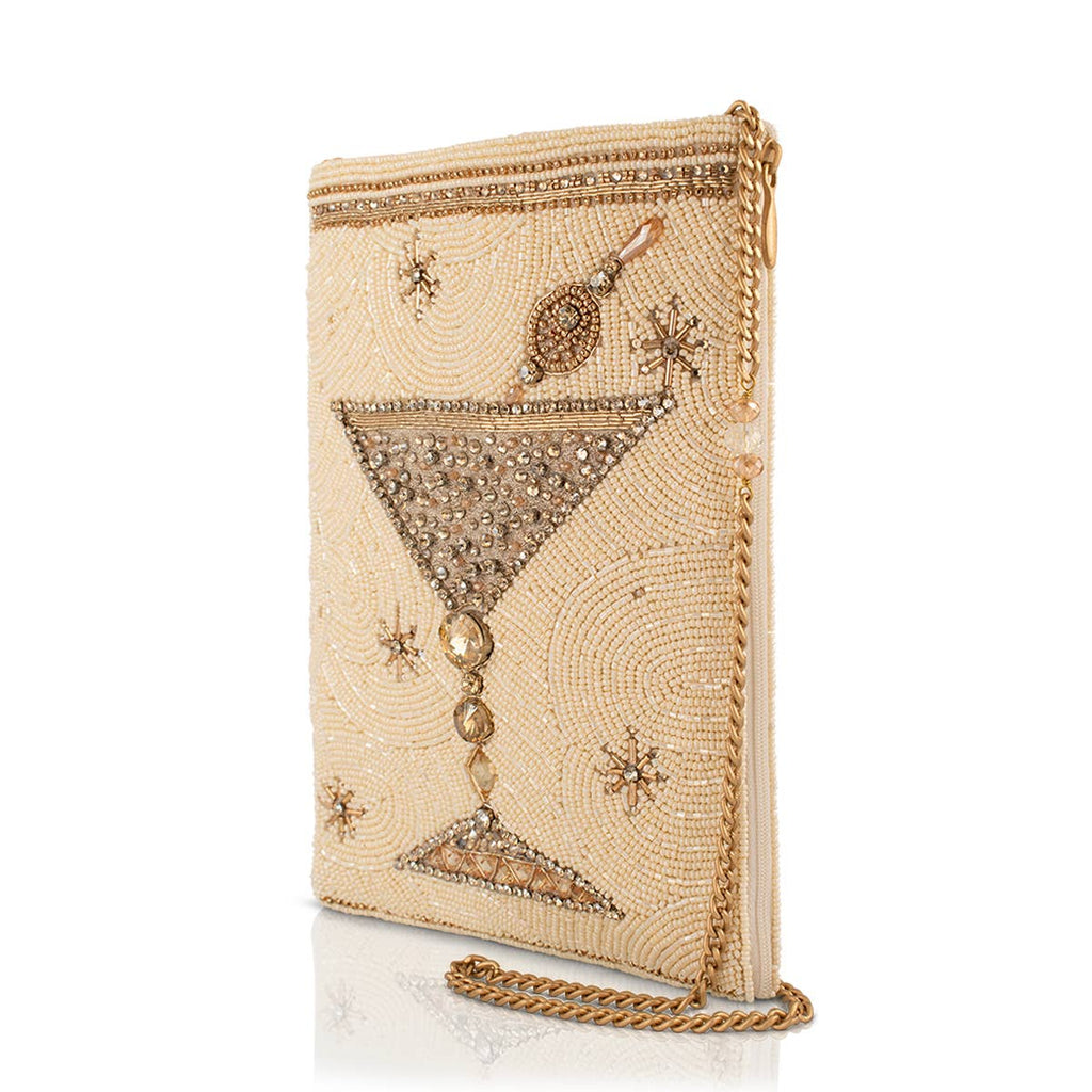 Crystal Martini beaded crossbody martini glass bag