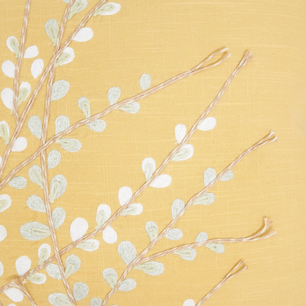 Embroidered Floral Pillow
