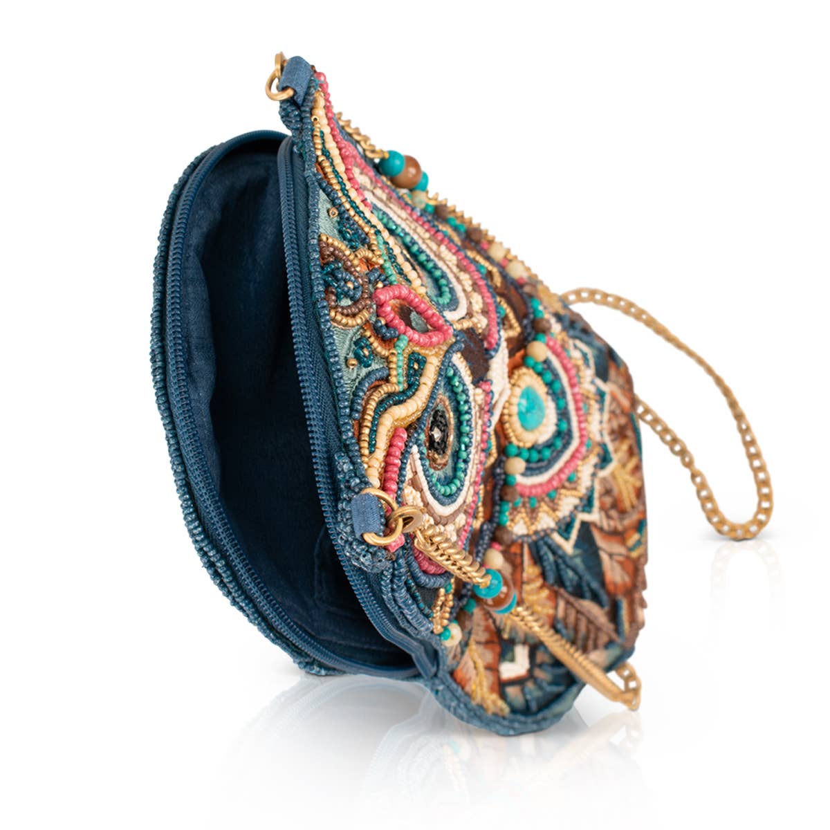 Wise & Wild Boho Turquoise Stone Beaded Crossbody Handbag