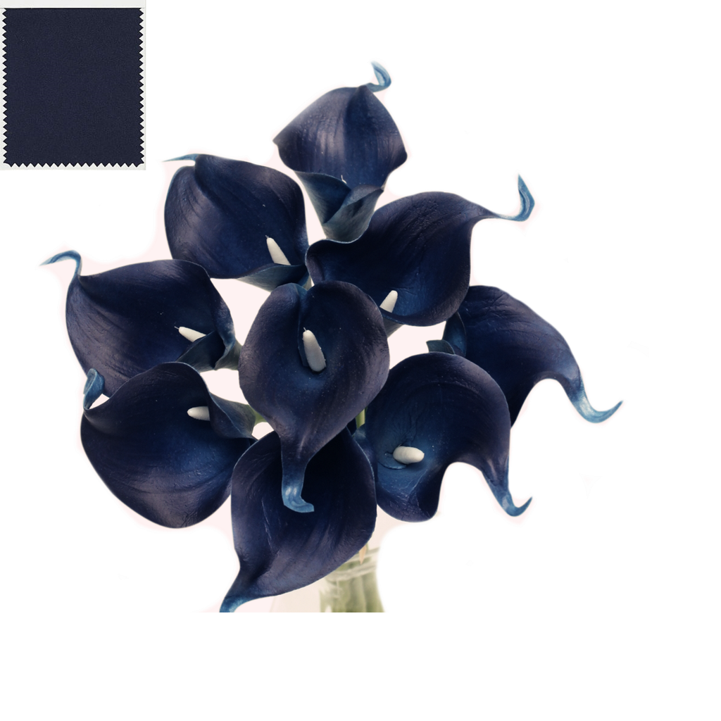 Pack of 10-Lifelike Real Touch Calla lily-Navy Collection