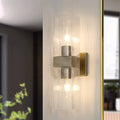 Melorin 2-Light Antique Silver Foil Seeded Glass Wall Sconce