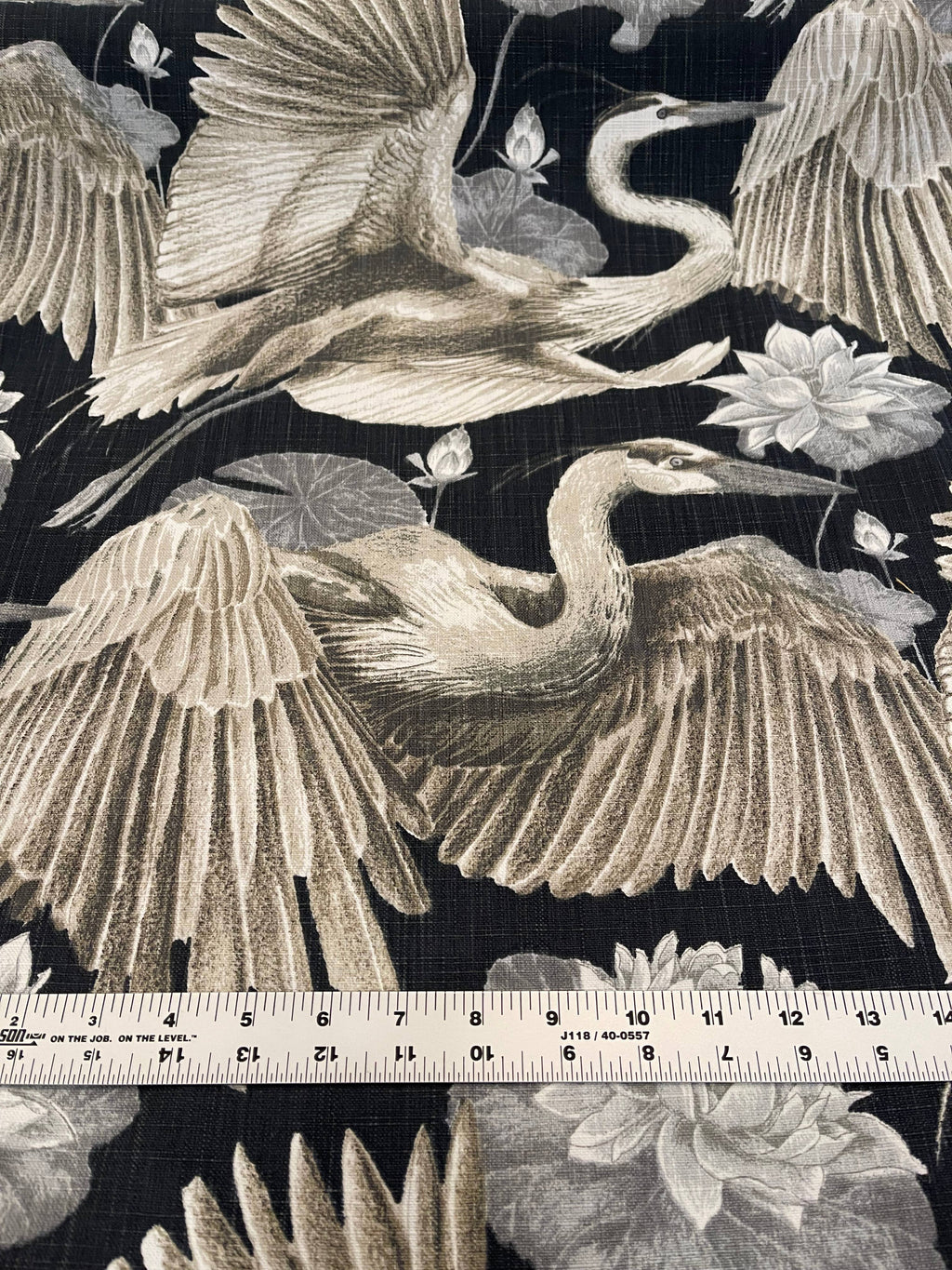 Hollis Crane & Floral Pillow with Feather Insert - Custom  