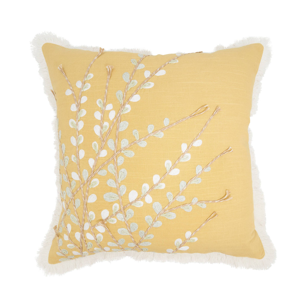 Embroidered Floral Pillow