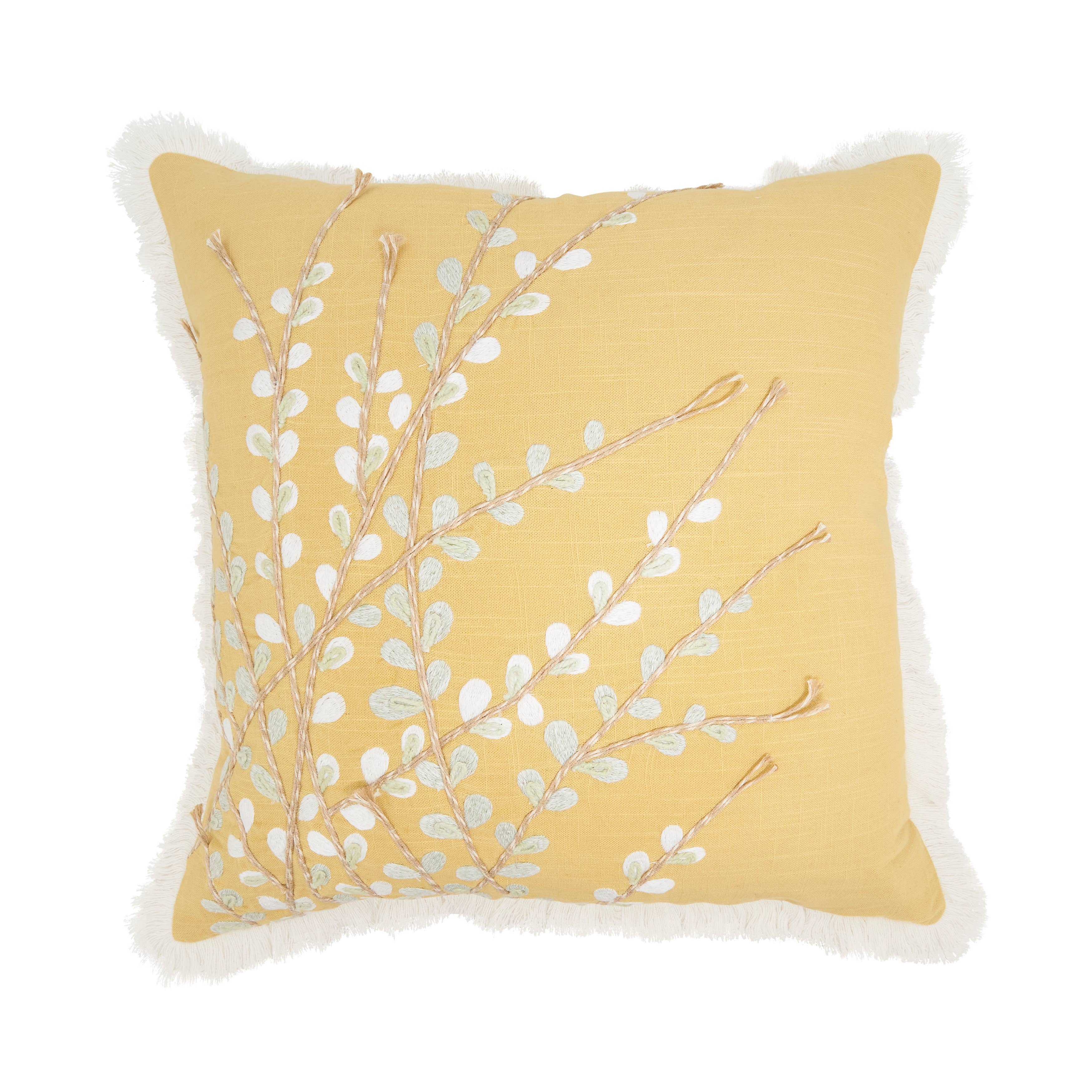 Embroidered Floral Pillow
