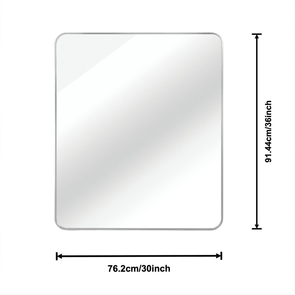 Silver 30 "x36" Rectangular Bathroom Wall Mirror