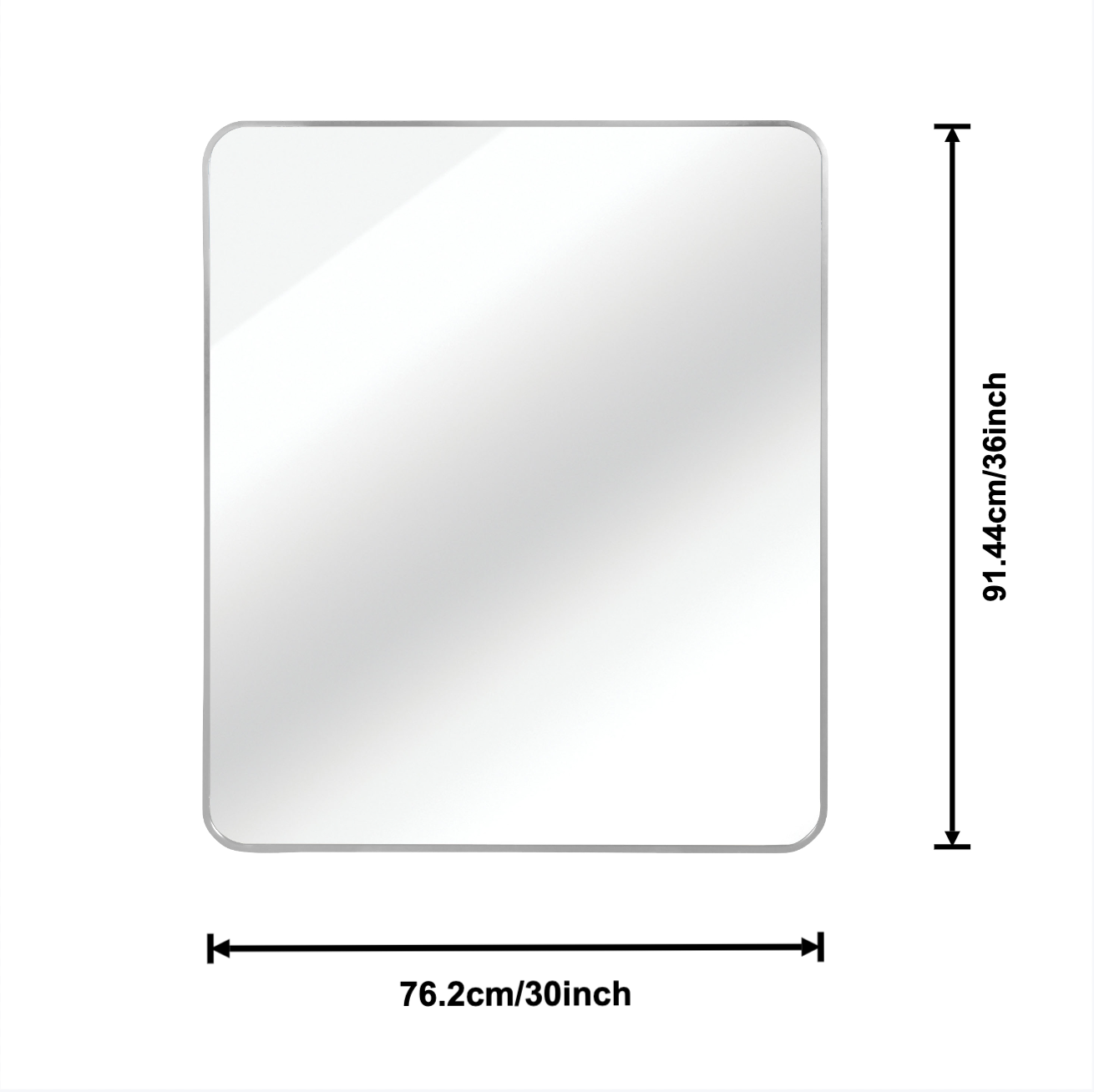 Silver 30 "x36" Rectangular Bathroom Wall Mirror
