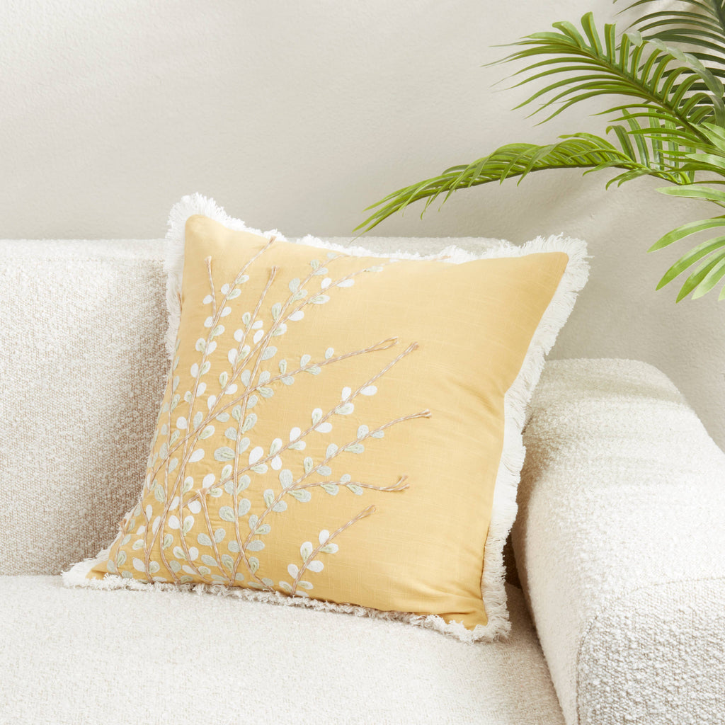 Embroidered Floral Pillow