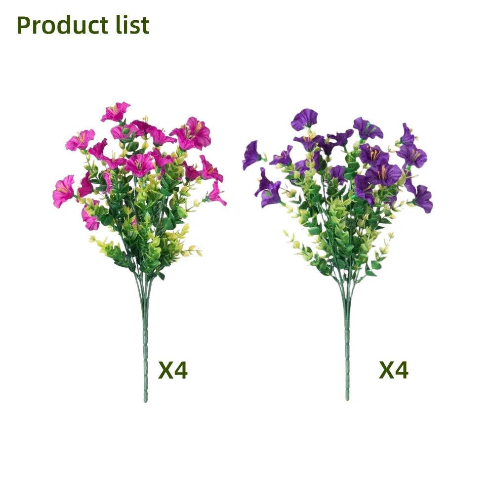 Artificial UV Flowers | Set of 8 | Flower Décor | Home Décor