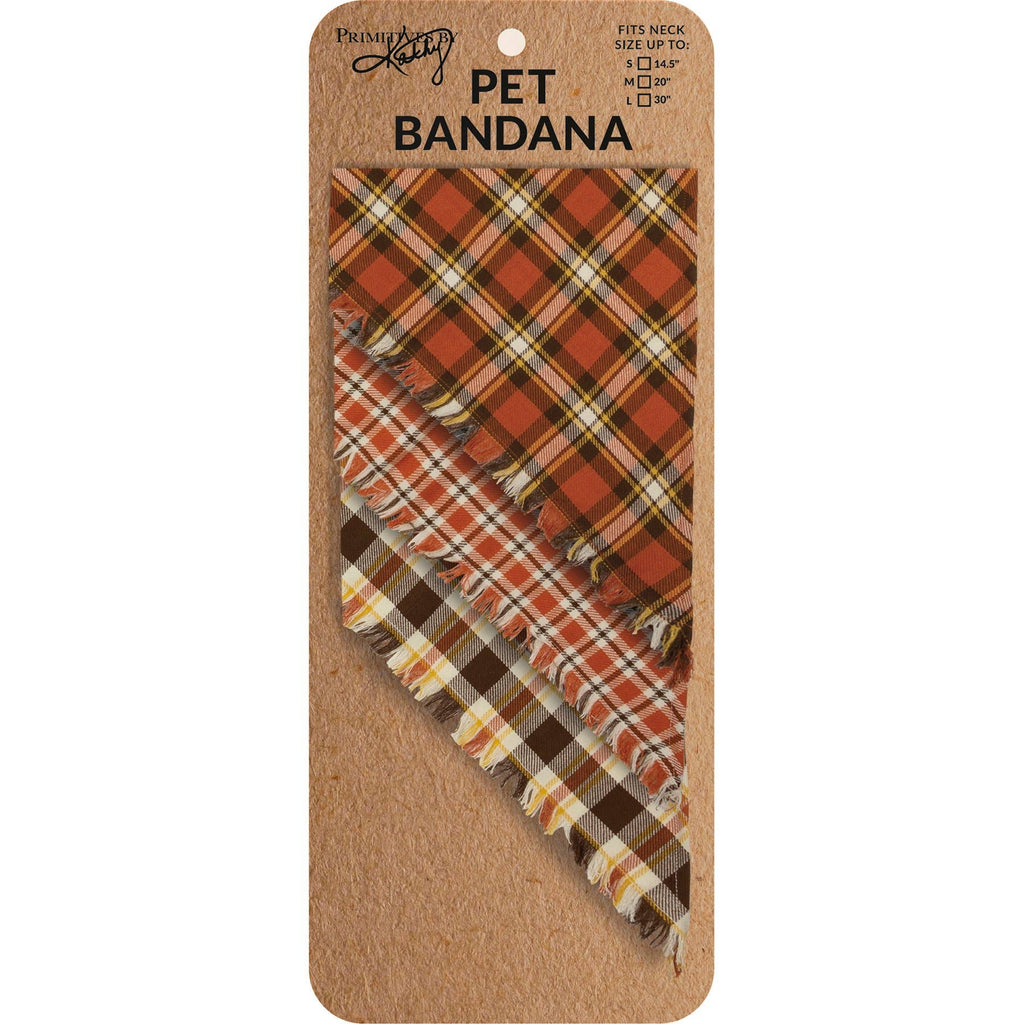 Fall Plaid Small Pet Bandana Set