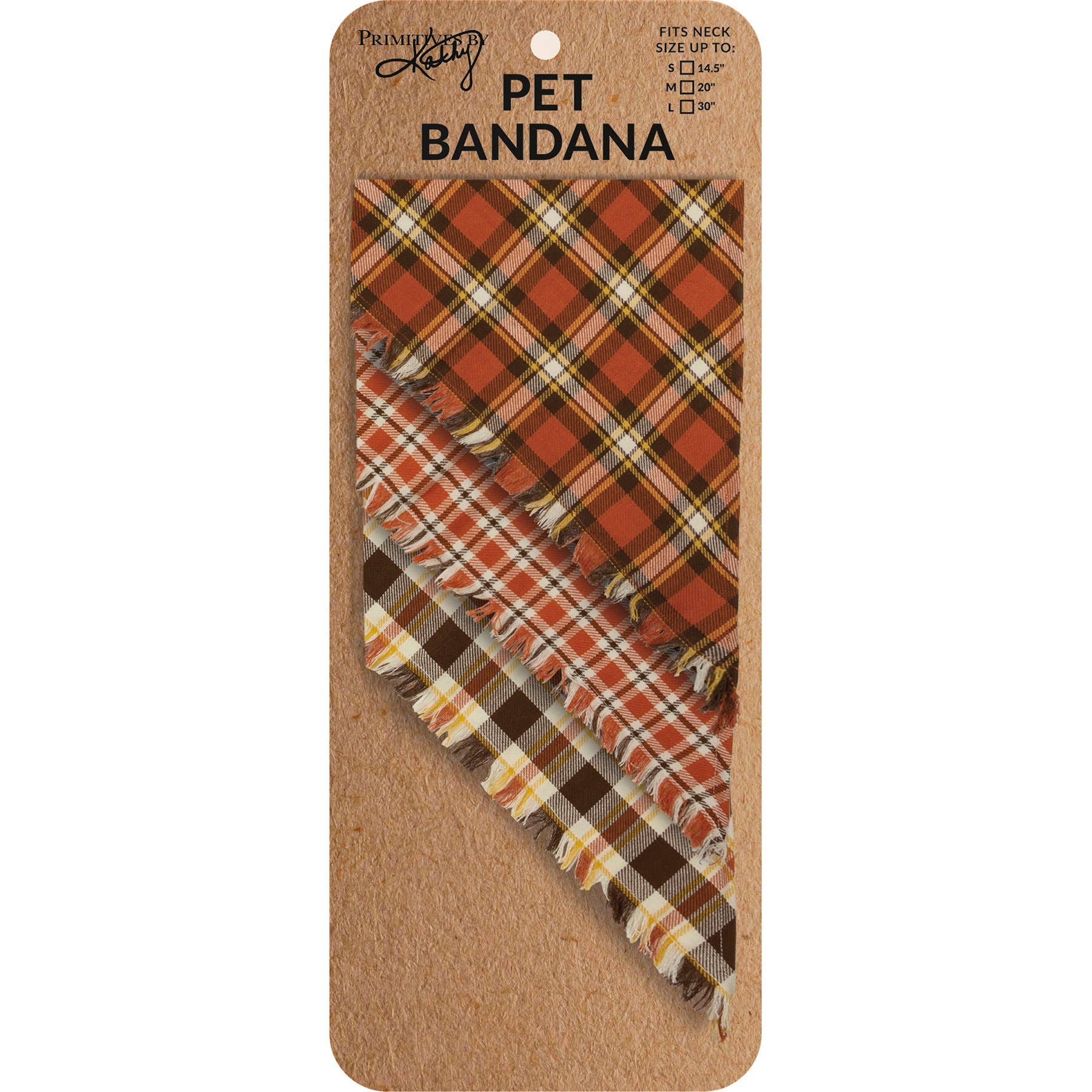 Fall Plaid Small Pet Bandana Set