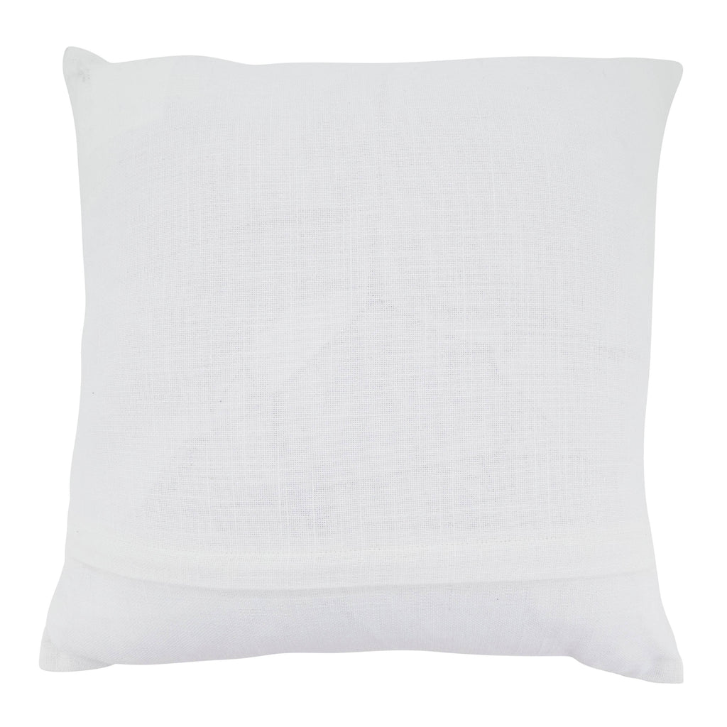 Embroidered Wave Cotton Throw Pillow