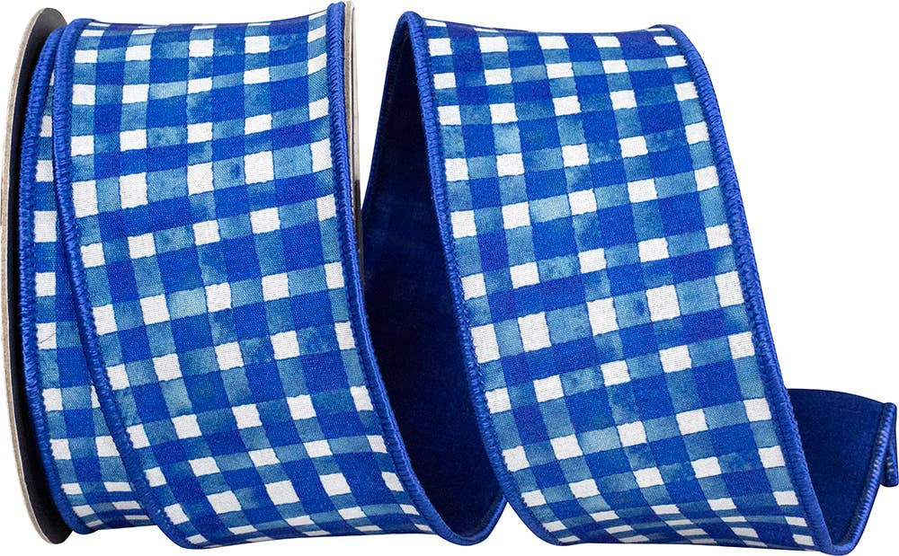 Watercolor Check Deluxe Dupioni Backed Wired Edge