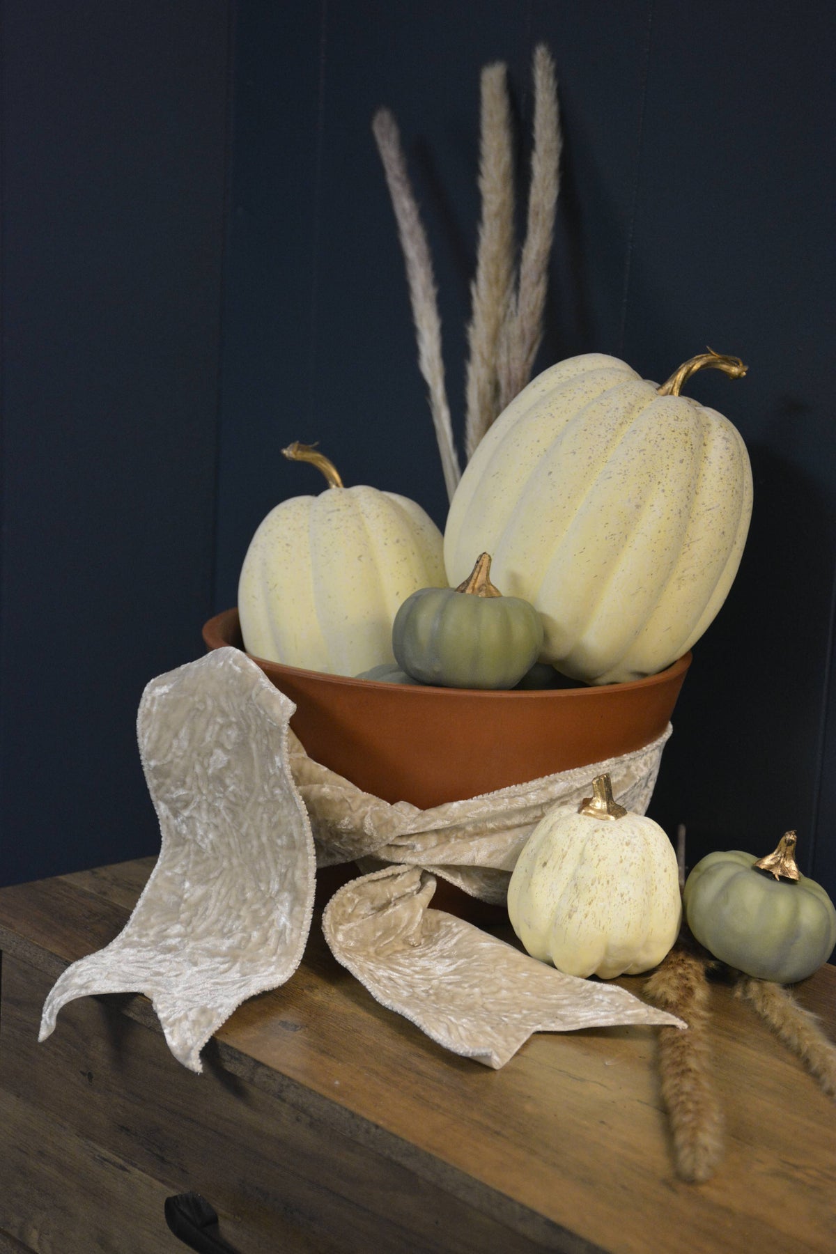 4" Ivory Crushed Velvet Ribbon (Wired)