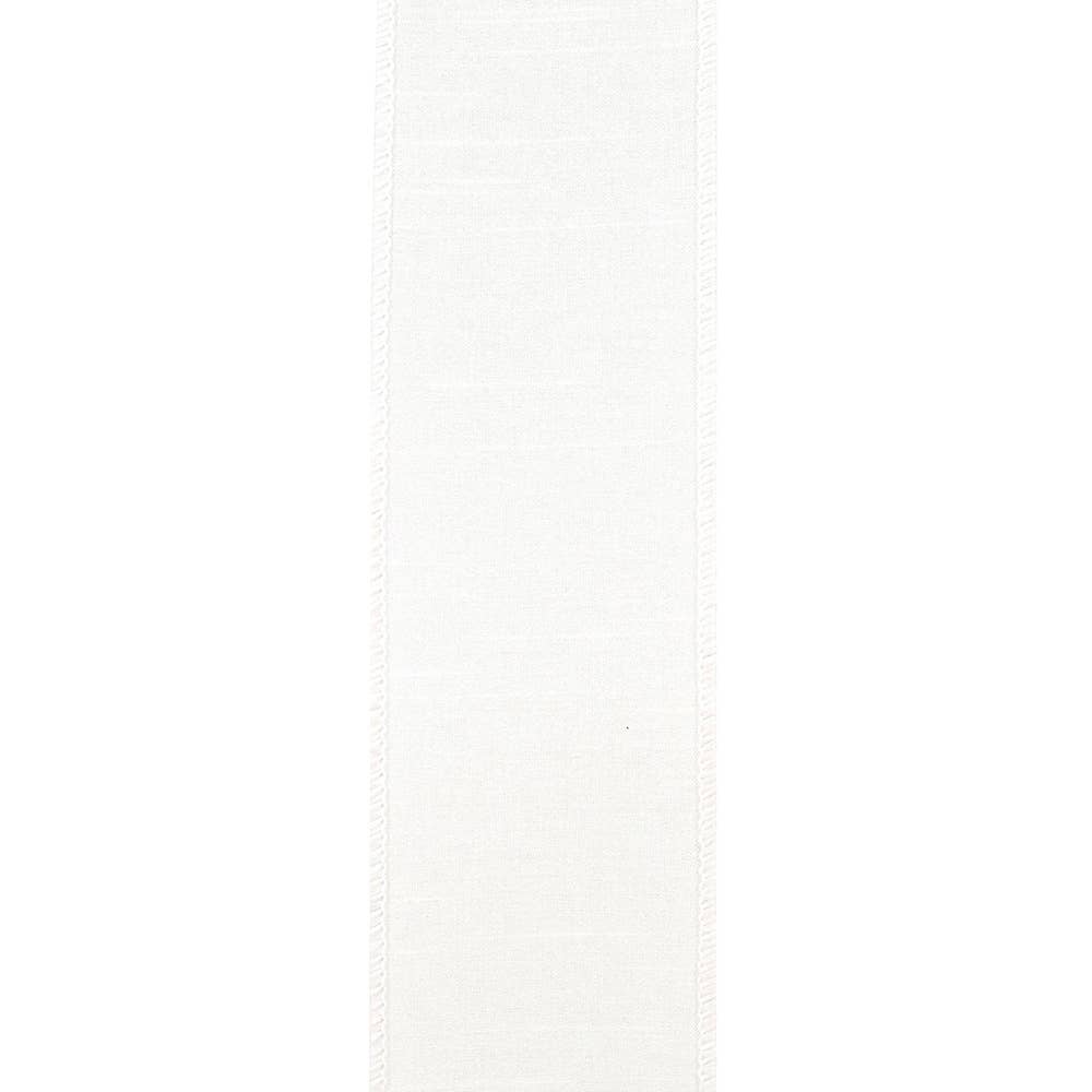 Dupioni Supreme Wired Edge, White, 2-1/2 In, 20 Yards