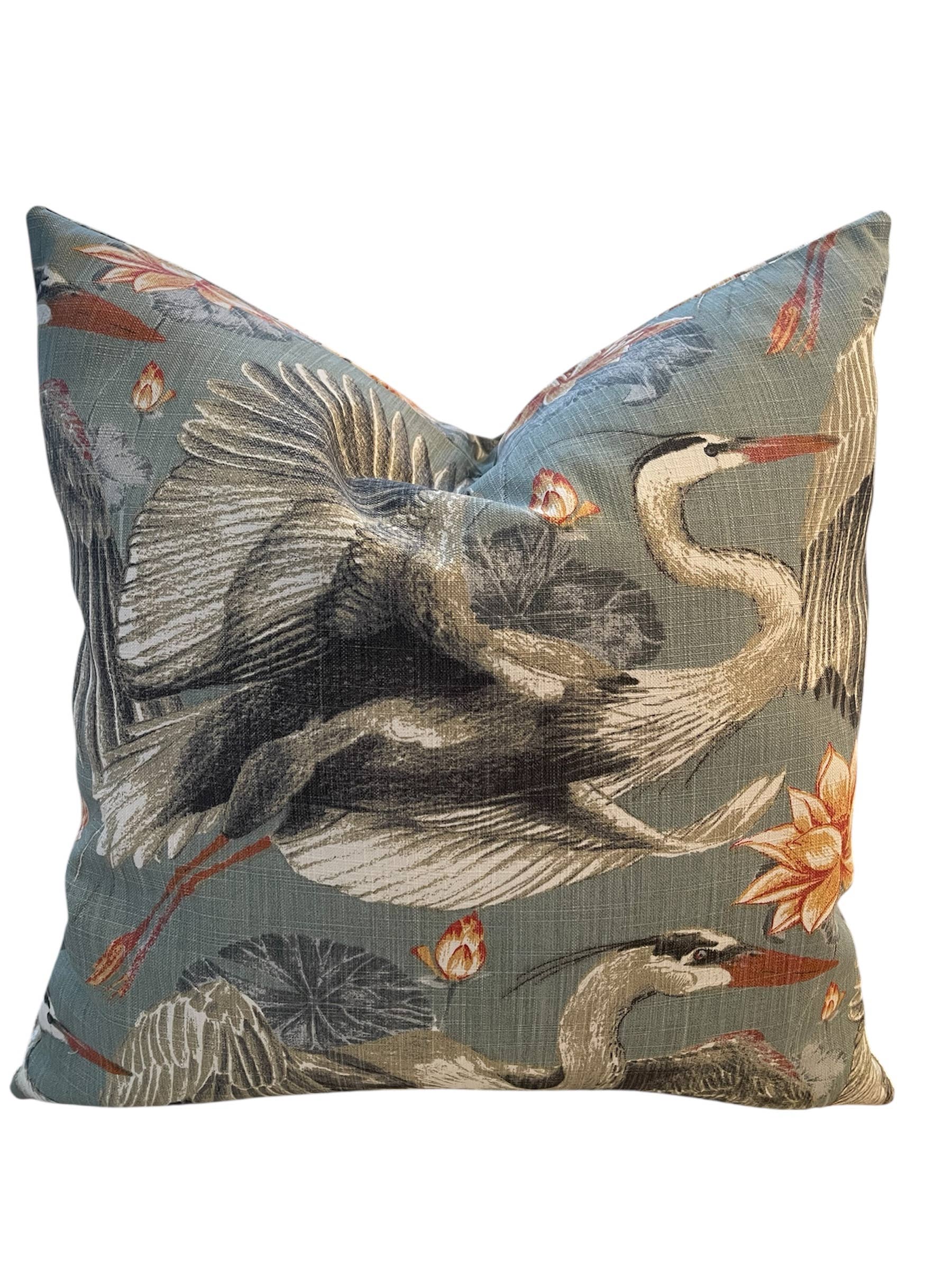 Annette Crane Pillow with Feather Insert 