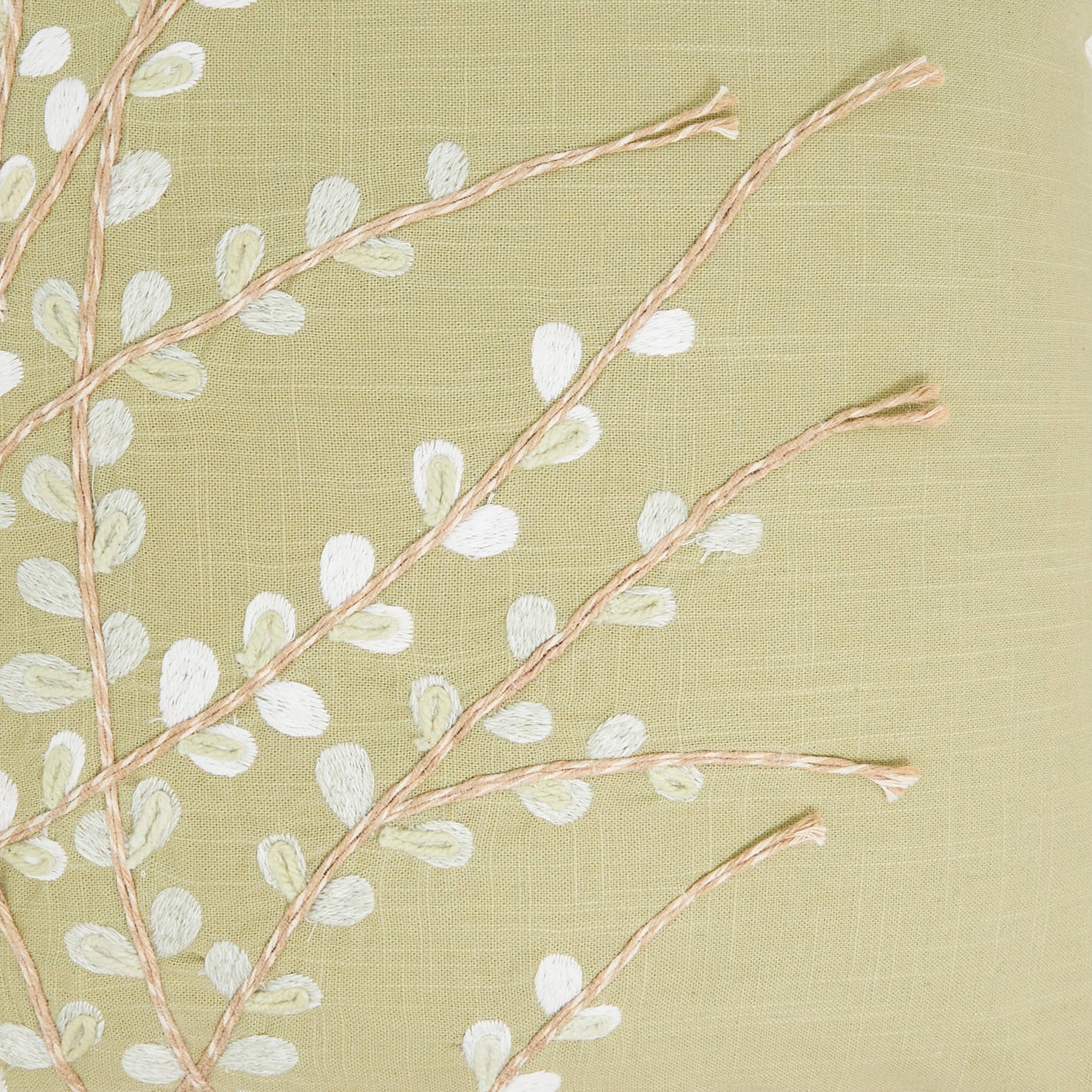 Embroidered Floral Pillow