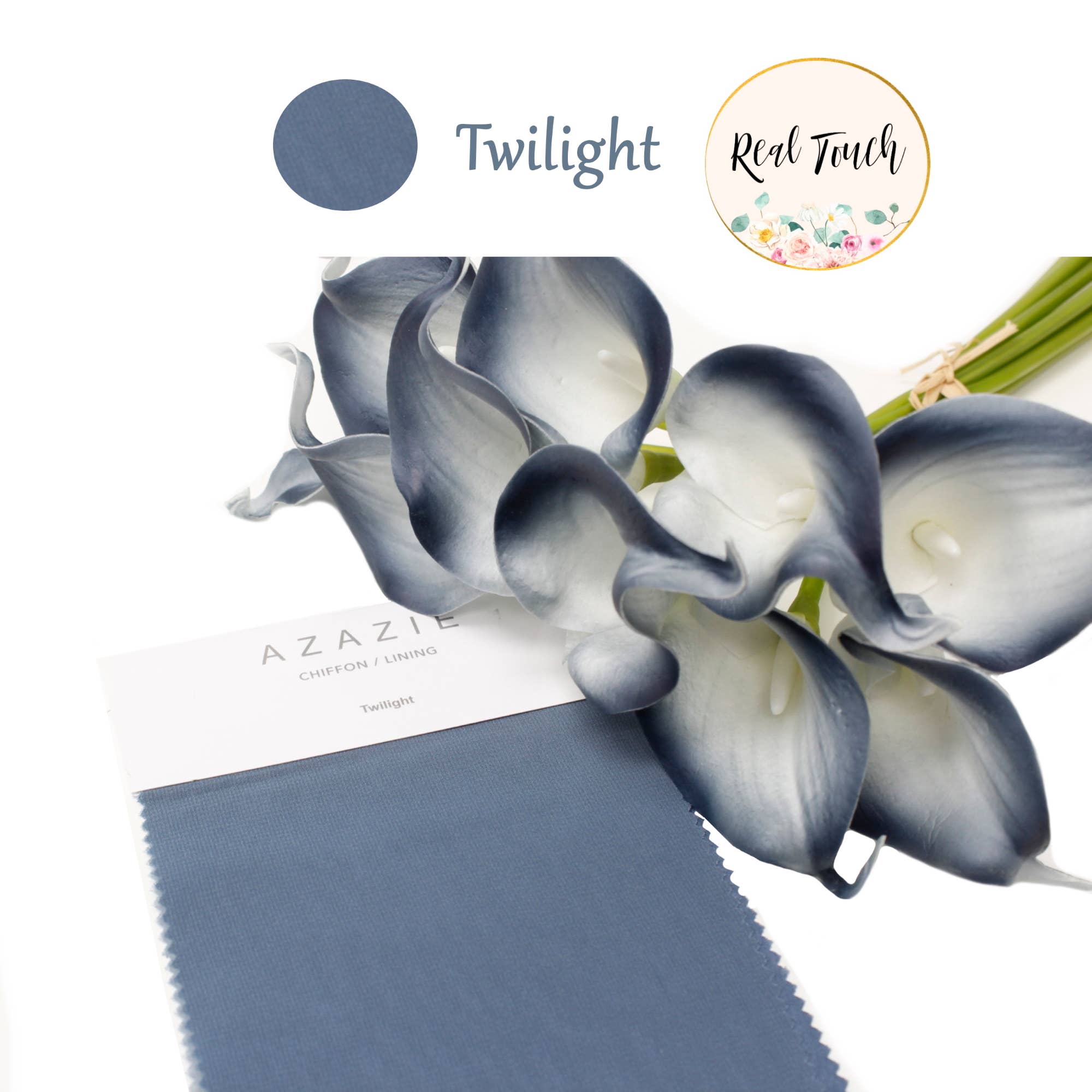 Pack of 10-Lifelike Real Touch Calla lily-Navy Collection