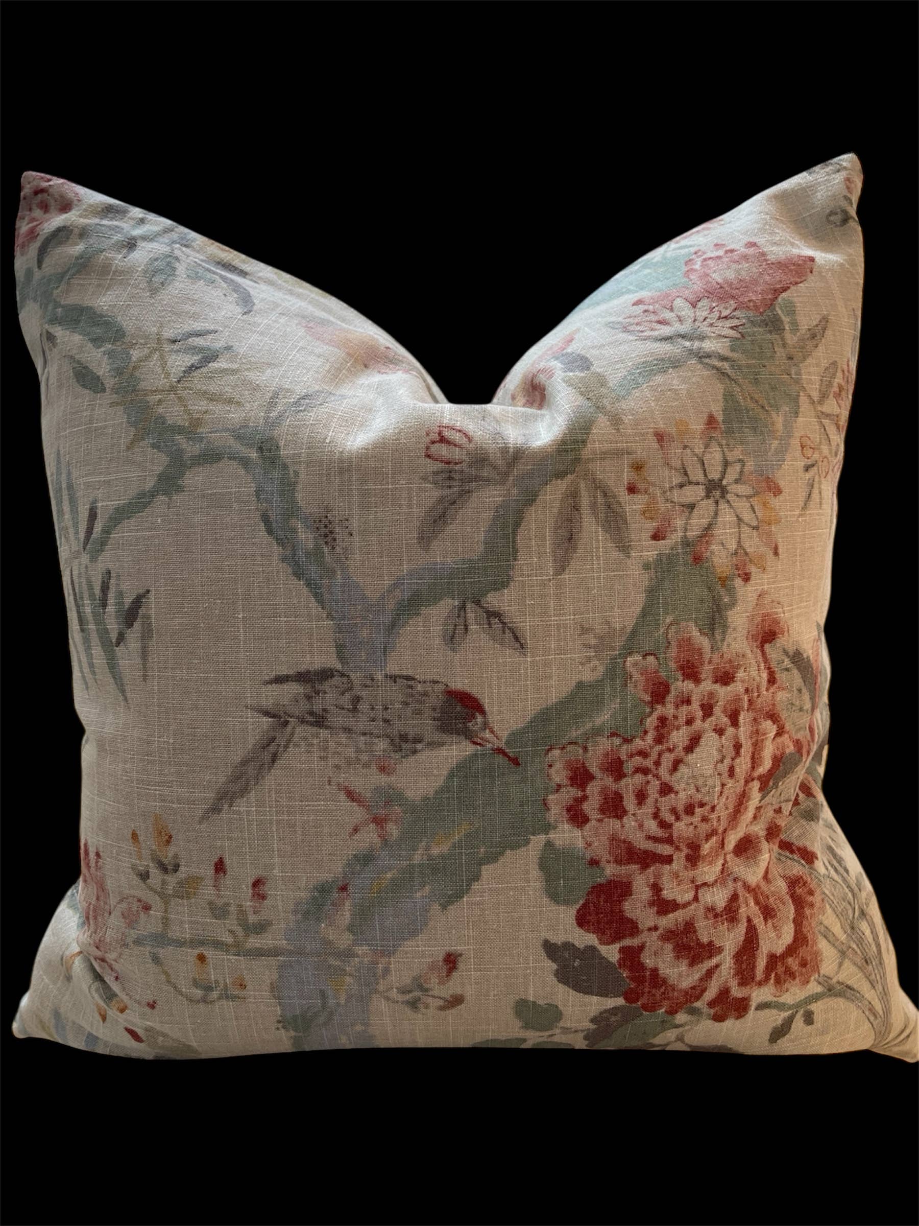 Katrina Floral Throw Pillow with Feather Insert(22 inch)
