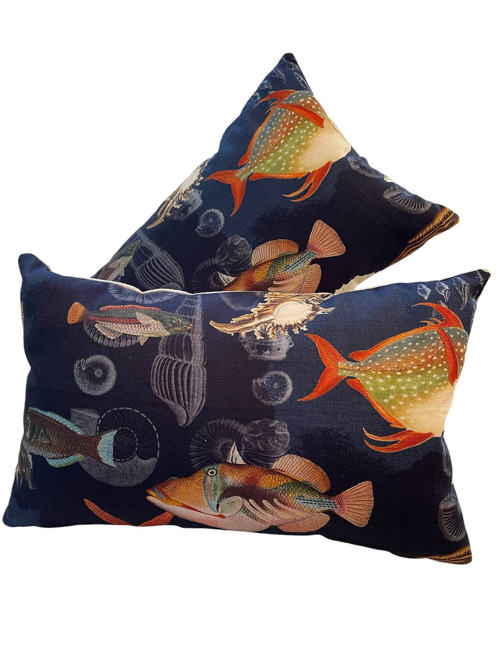 Della Fish Lumbar Pillow with Feather Insert  
