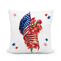 Pillow - Flag with Poppy Bouquet - indoor / outdoor cushion