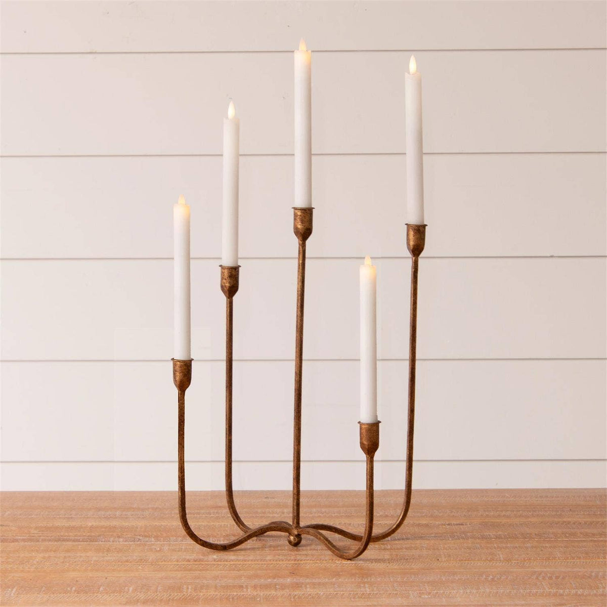 Hand Forged Metal Candelabra, Brass (PC)