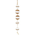 Nautical Wood Fishing Floats on Rope - Brown/White, 24"