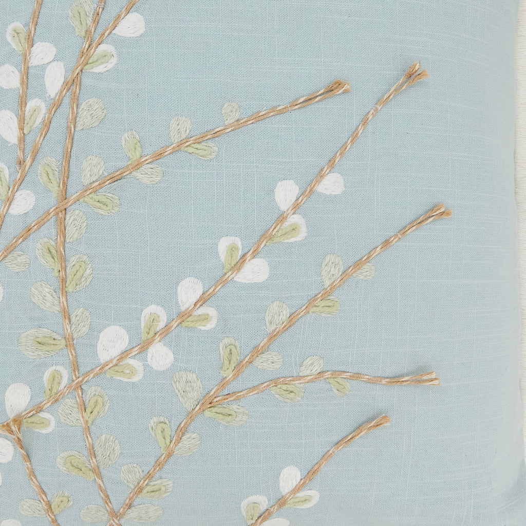 Embroidered Floral Pillow