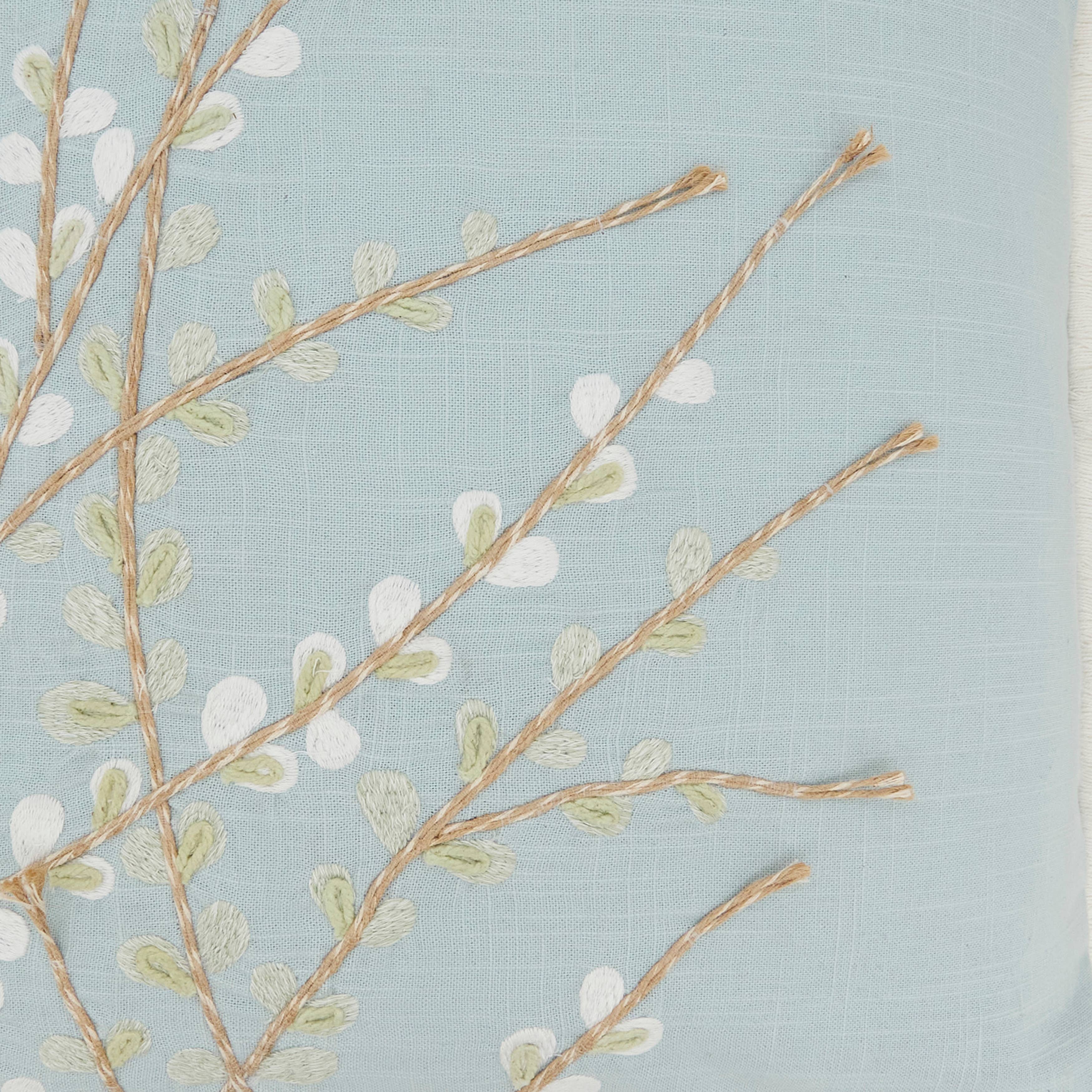 Embroidered Floral Pillow