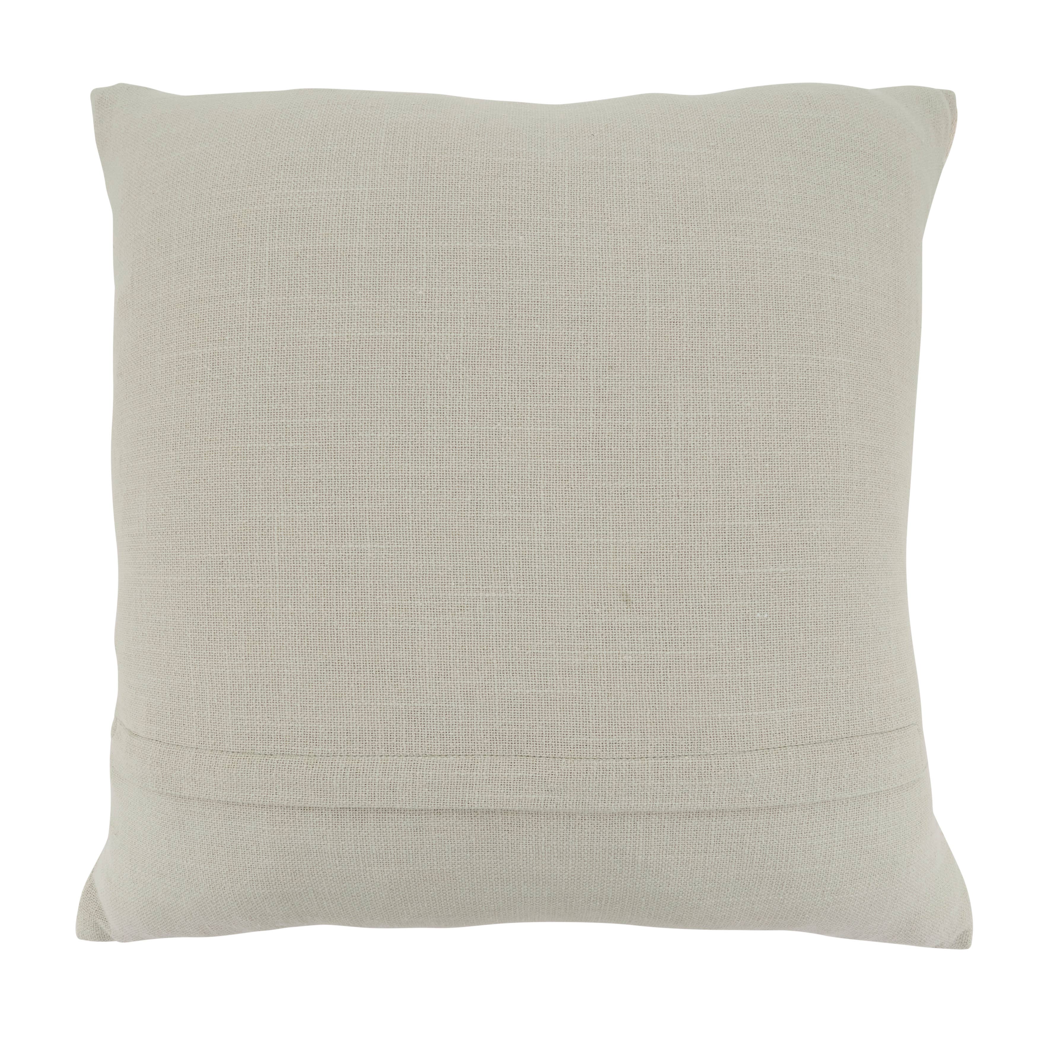 Embroidered Wave Cotton Throw Pillow