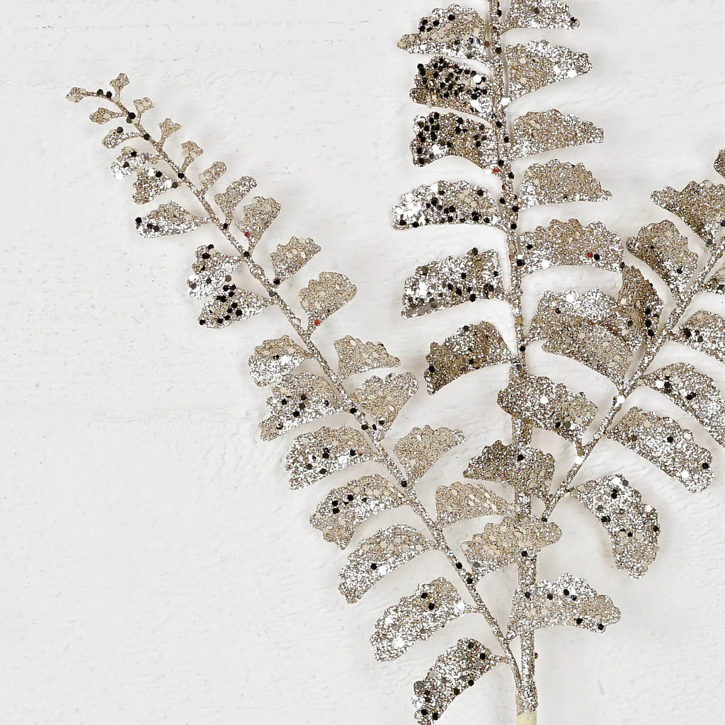32050-25in Branch-Champagne Glittered Ferns