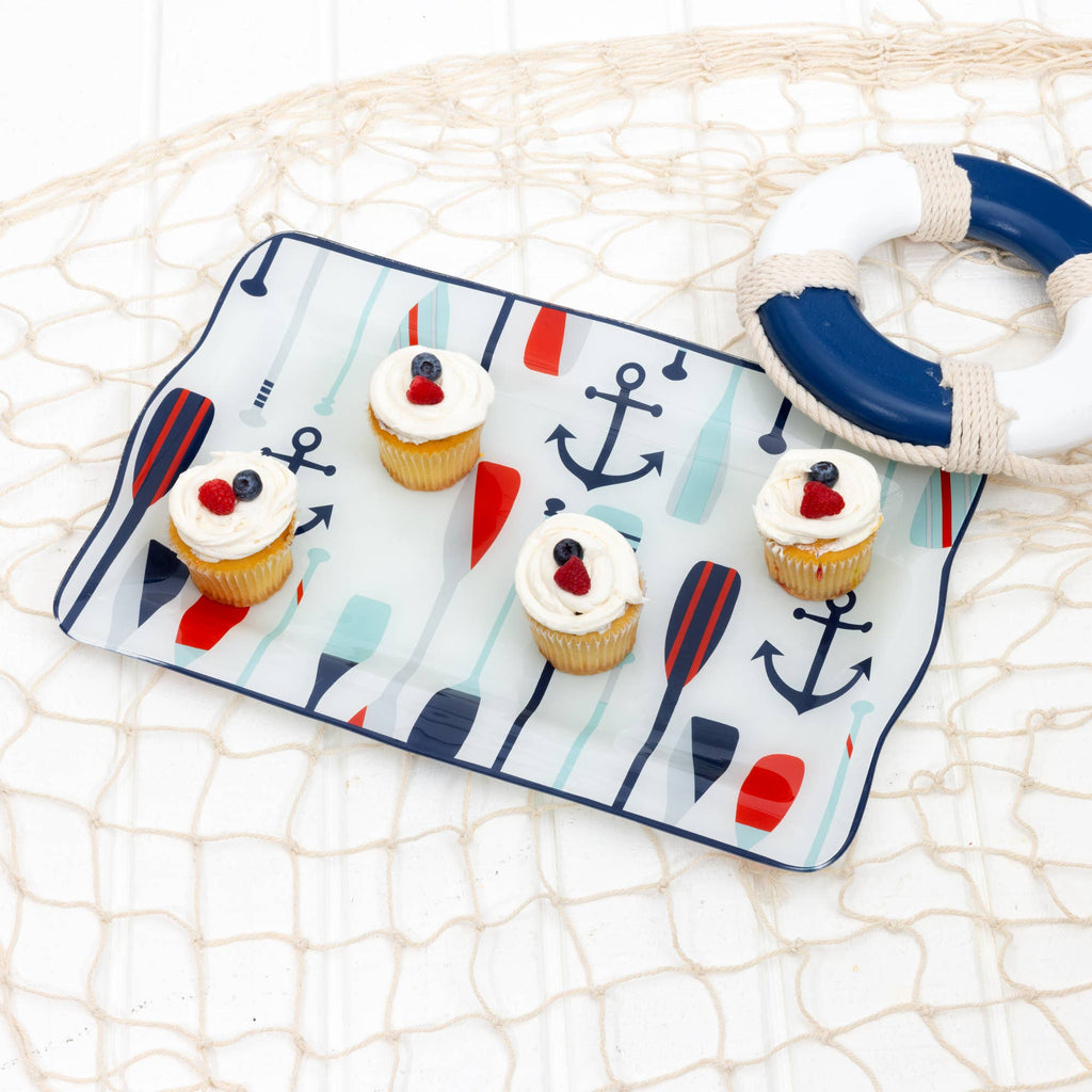 Lake - 16.75" x 11" Glass Serving Tray
