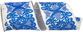 Regal Filigree Printed Dup. Wired Edge, White/blue, 4 In 10D