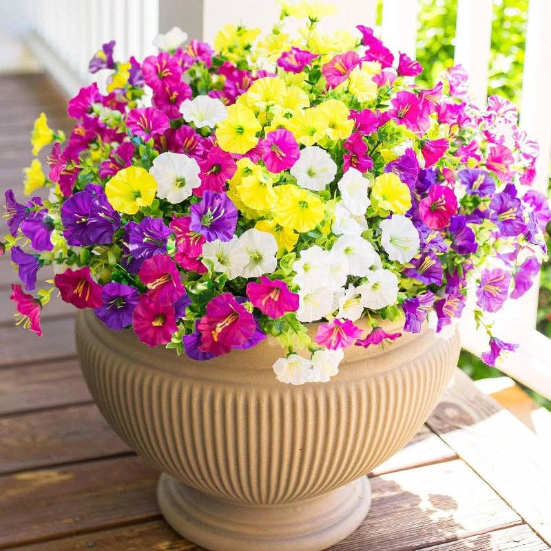 Artificial UV Flowers | Set of 8 | Flower Décor | Home Décor