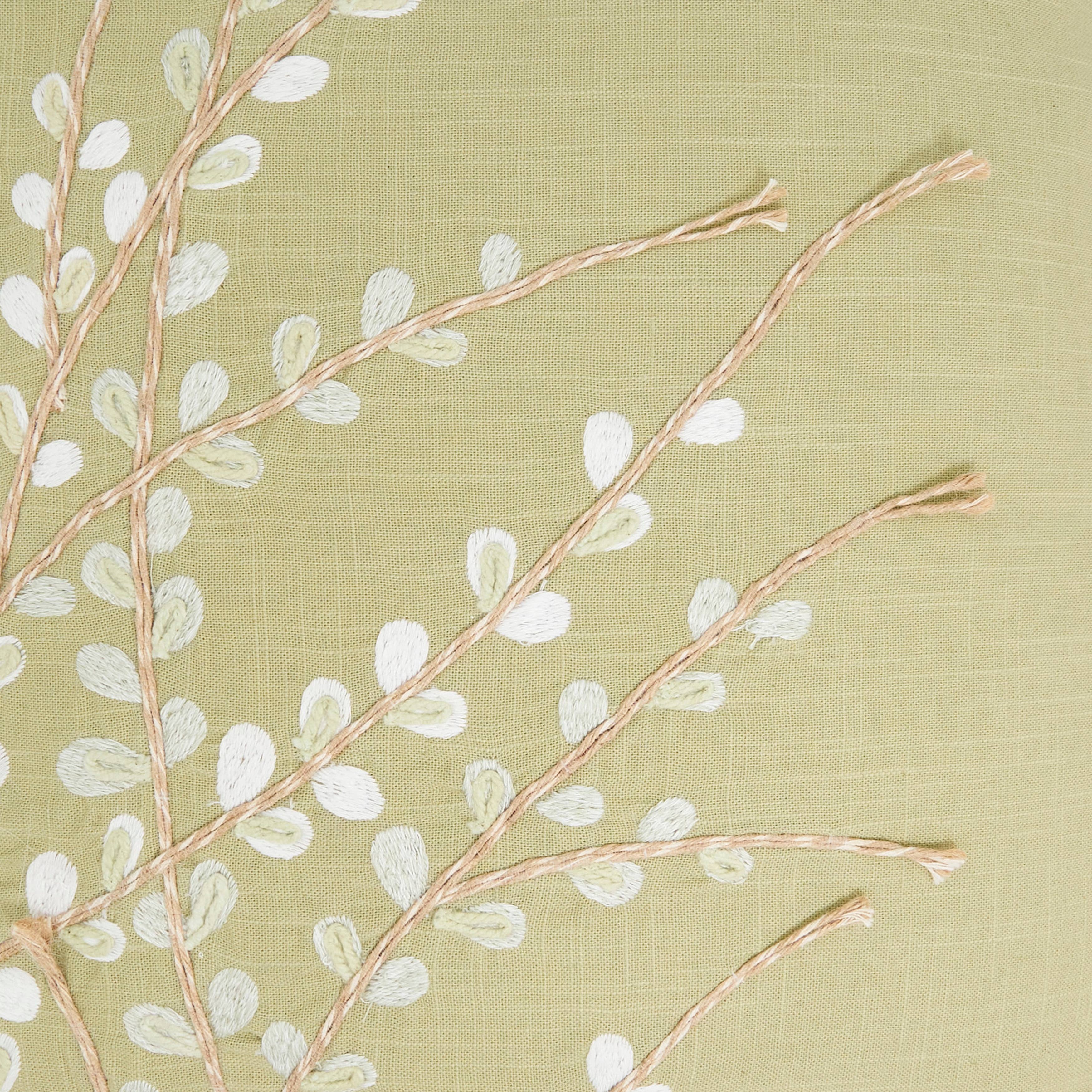 Embroidered Floral Pillow