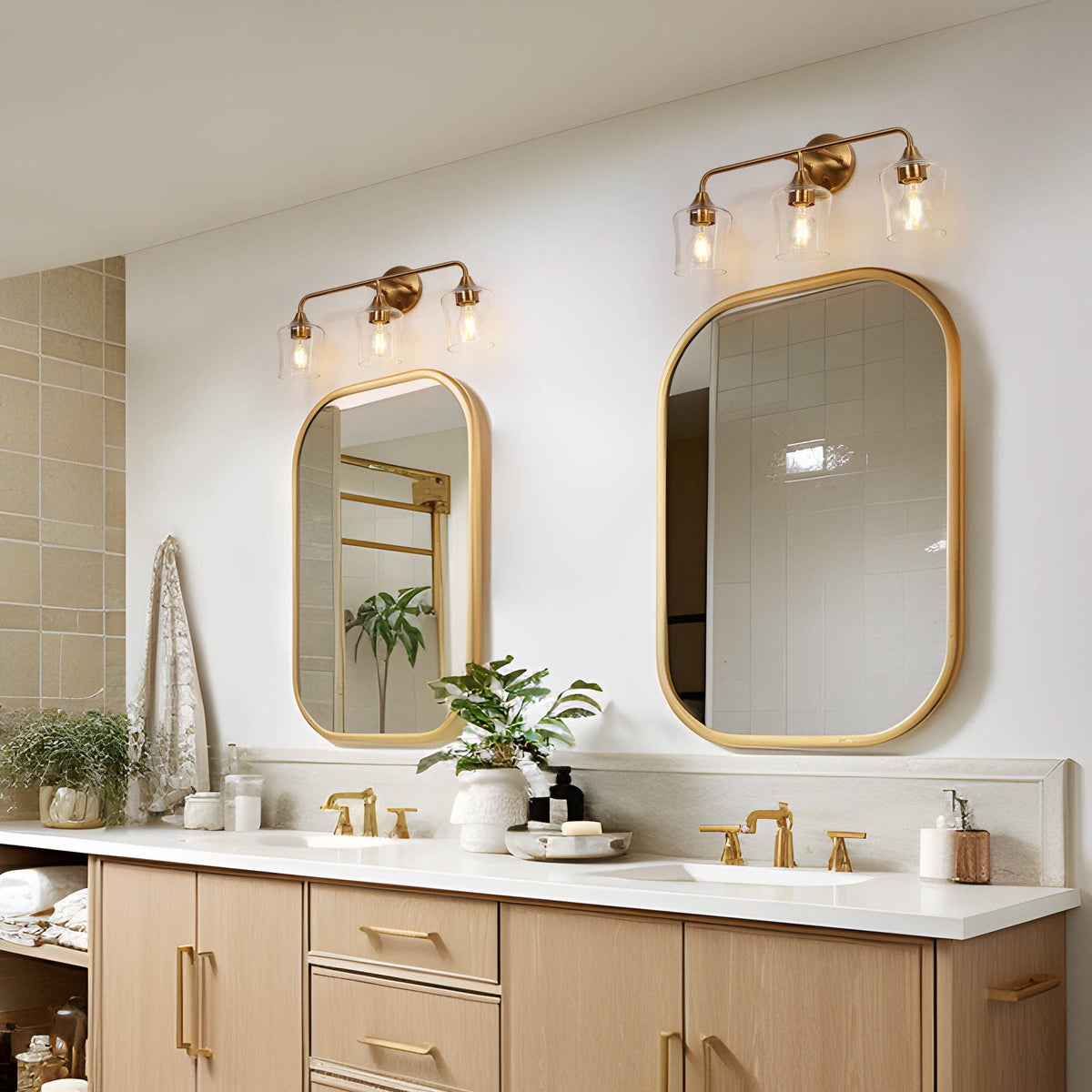 Vynther 3-Light Brass Bathroom Vanity Light