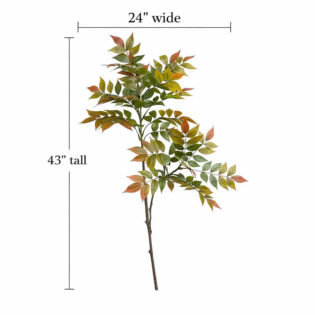 Luxe Wisteria Foliage Branch — 43” Designer Greenery Stem