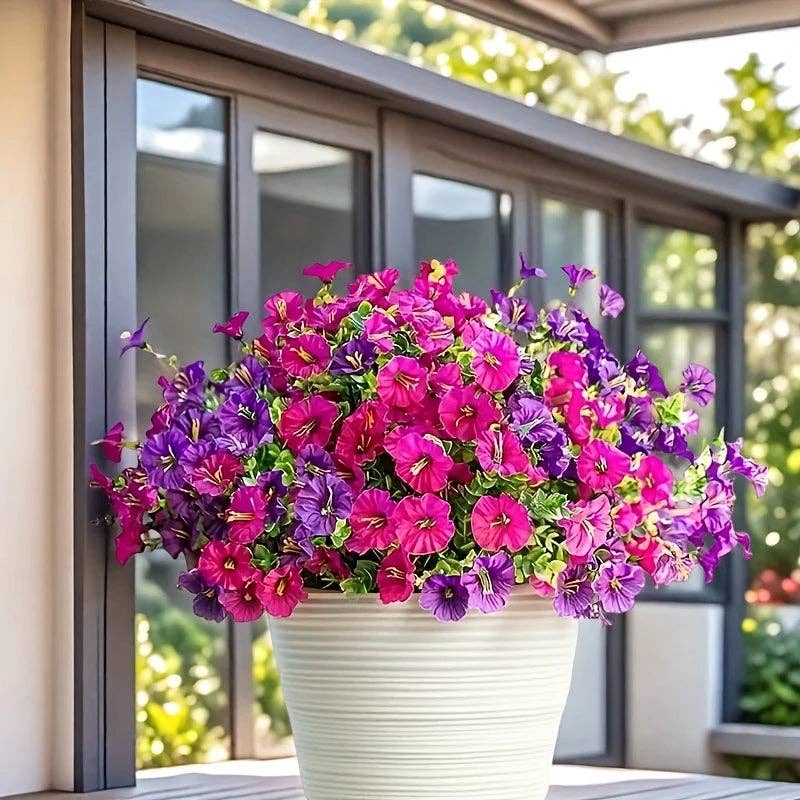 Artificial UV Flowers | Set of 8 | Flower Décor | Home Décor