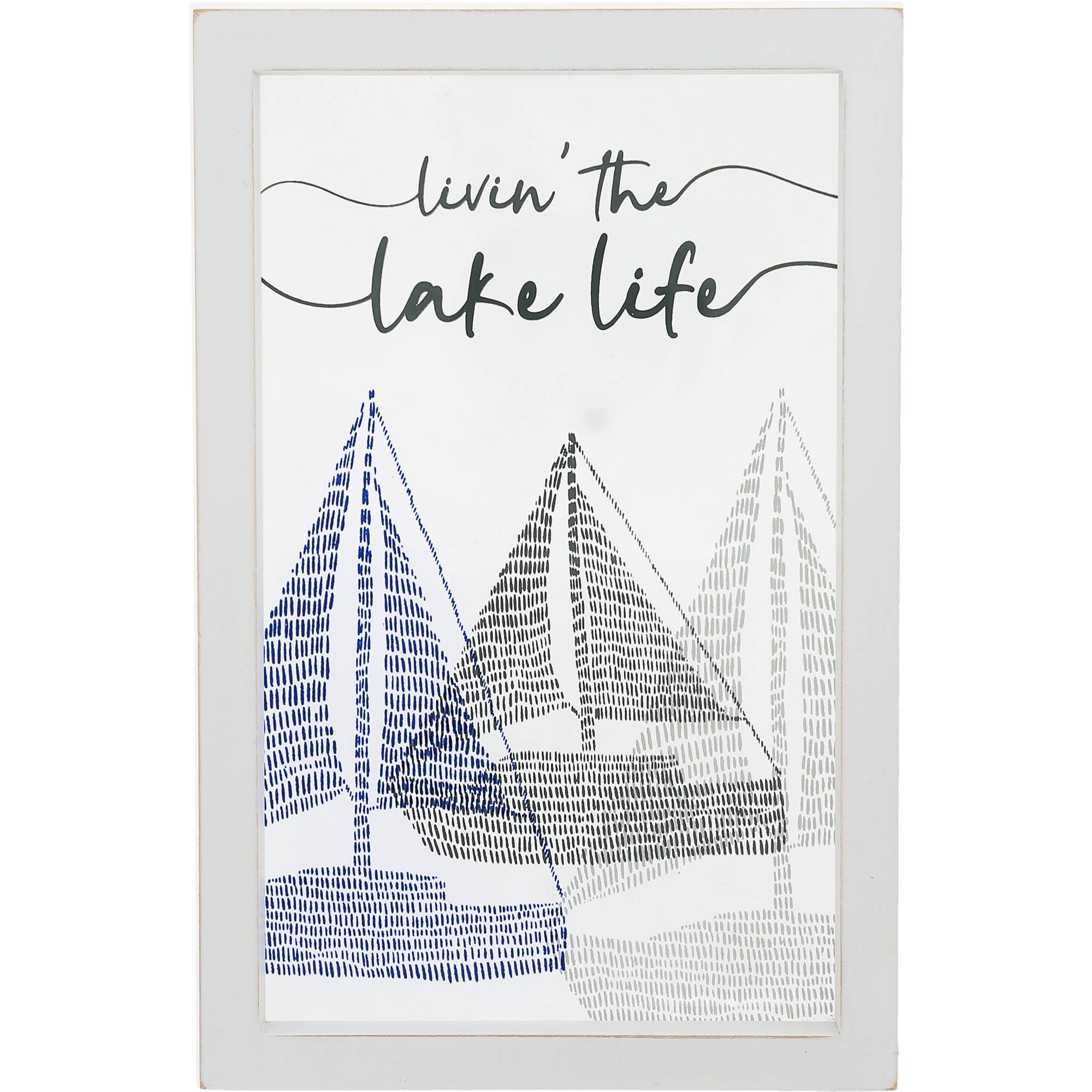 Lake Life - 5.5" x 8.5" Framed Glass Plaque