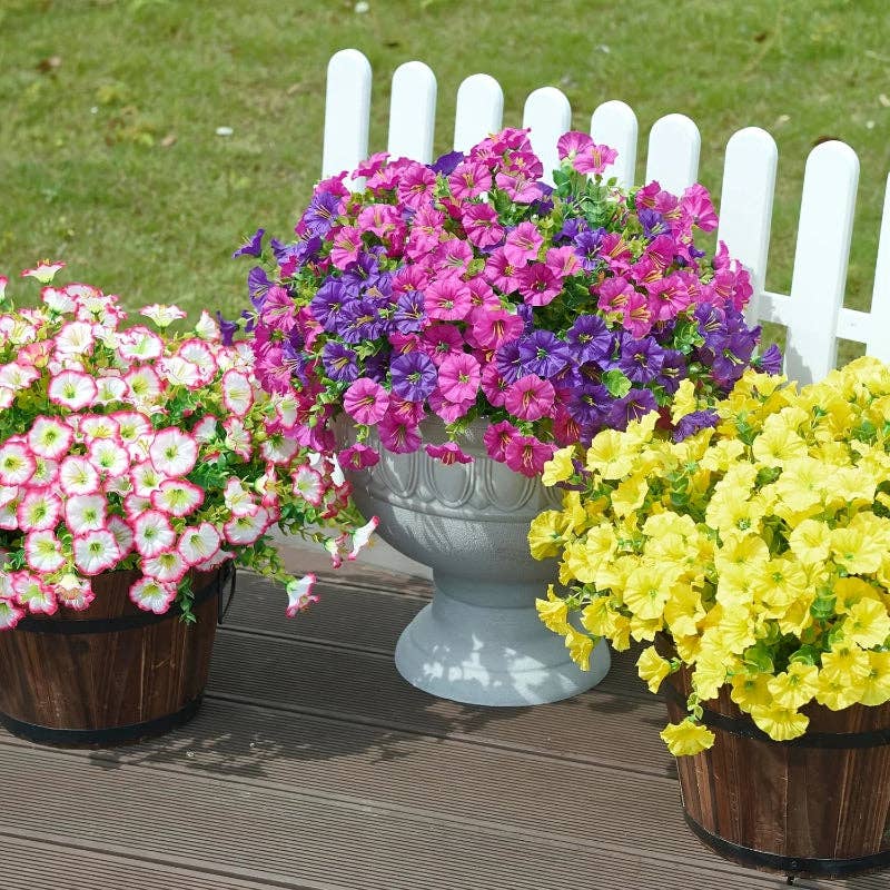 Artificial UV Flowers | Set of 8 | Flower Décor | Home Décor