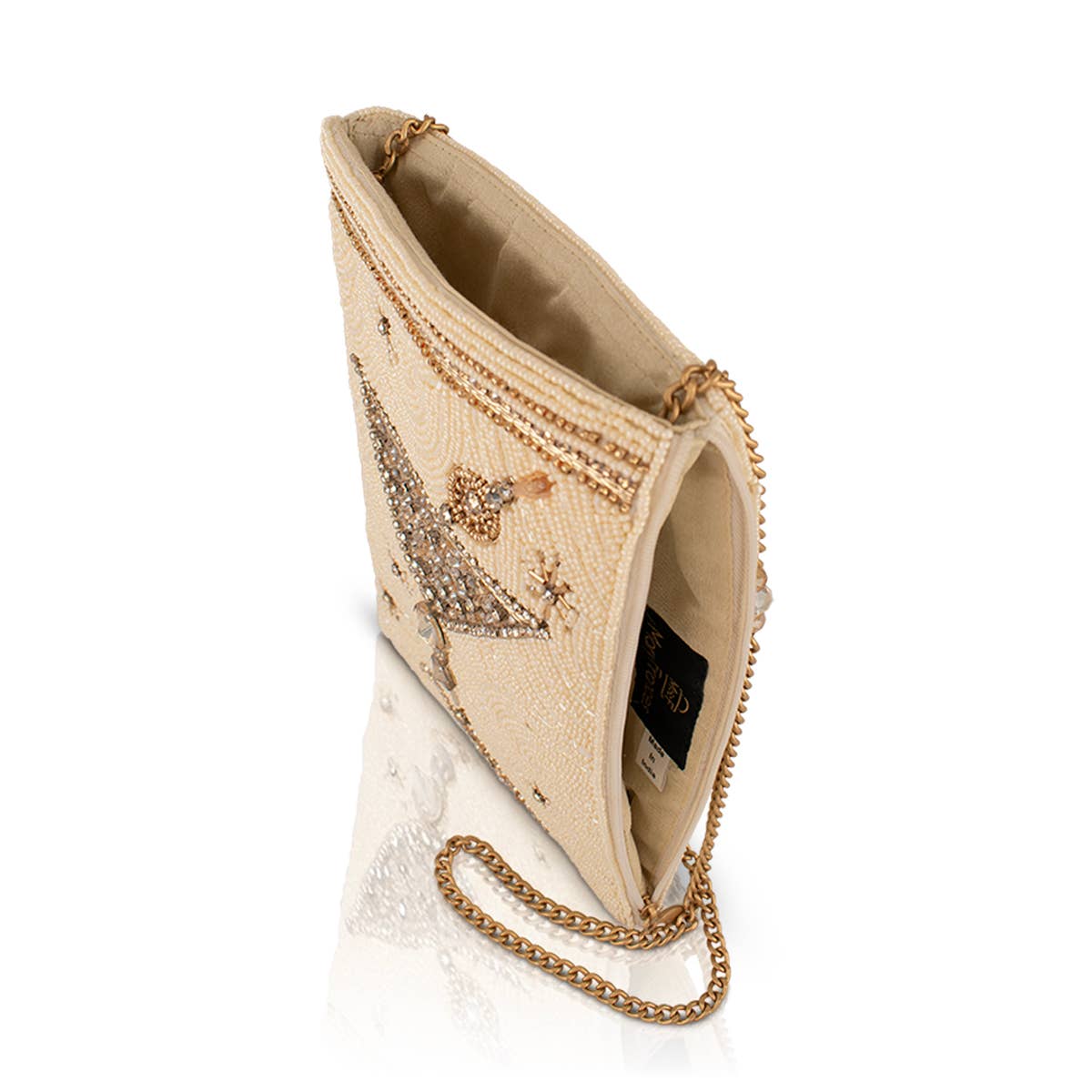 Crystal Martini beaded crossbody martini glass bag